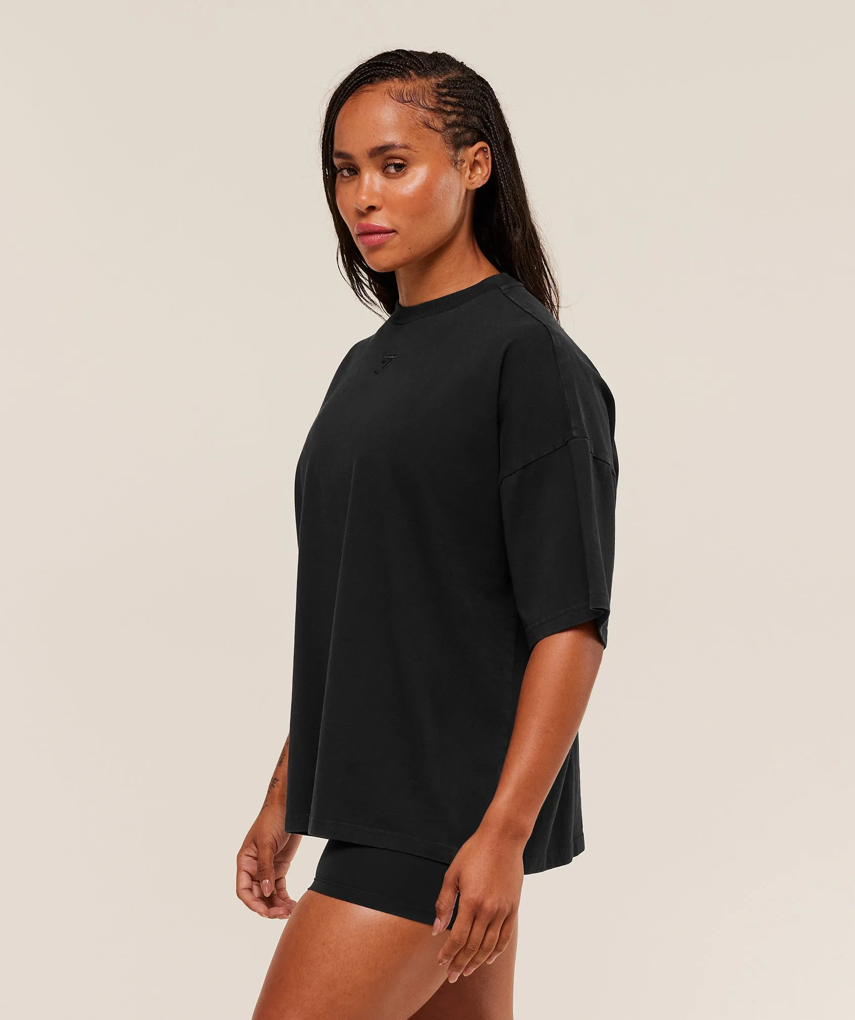 Gymshark Power Washed Oversized T-Shirt - Black/Acid Wash Small Ball sold by Gymshark product image thumbnail 3