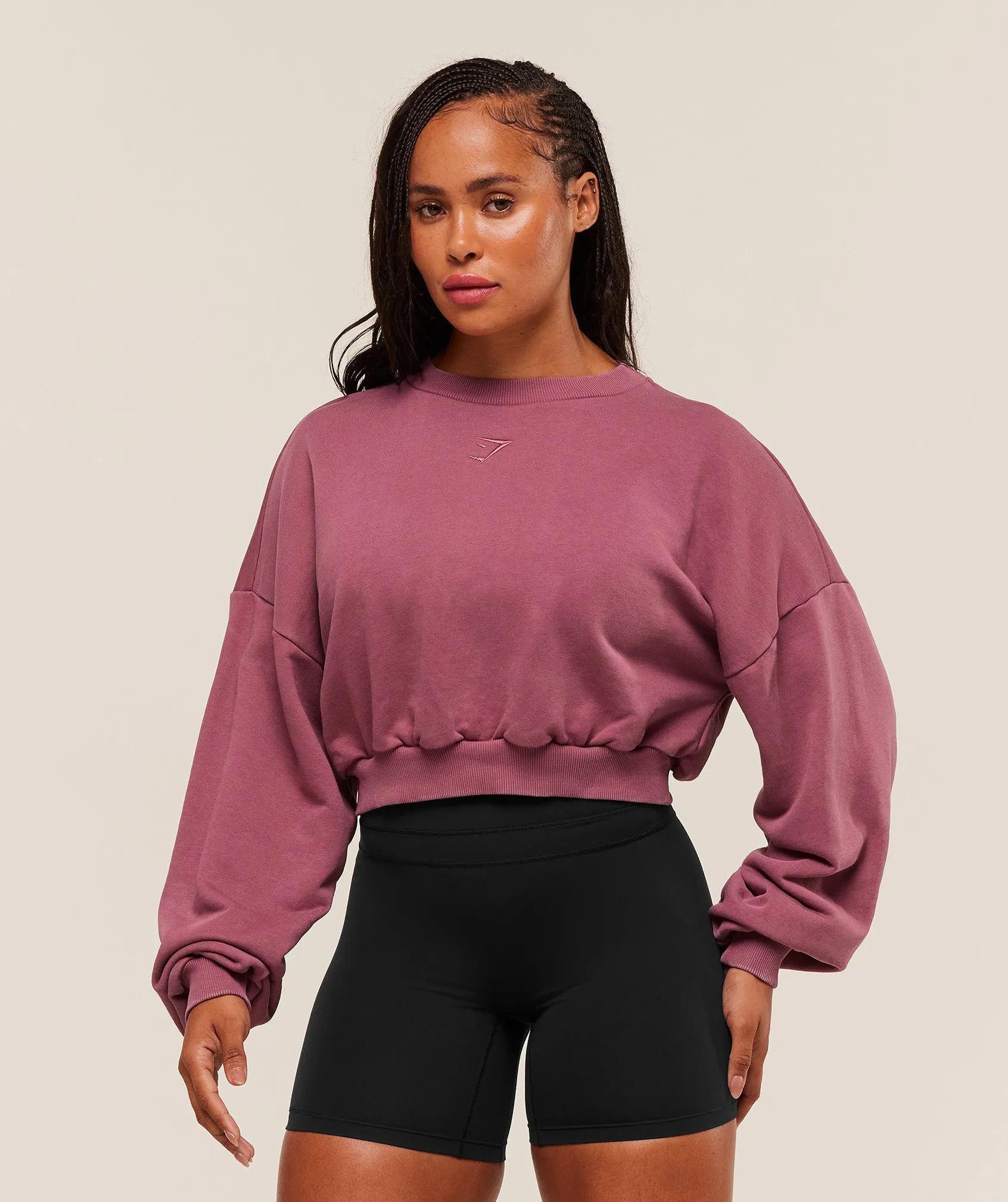 Gymshark Power Washed Sweat Top - Reset Pink/Acid Wash Small Ball sold by Gymshark product image thumbnail 2