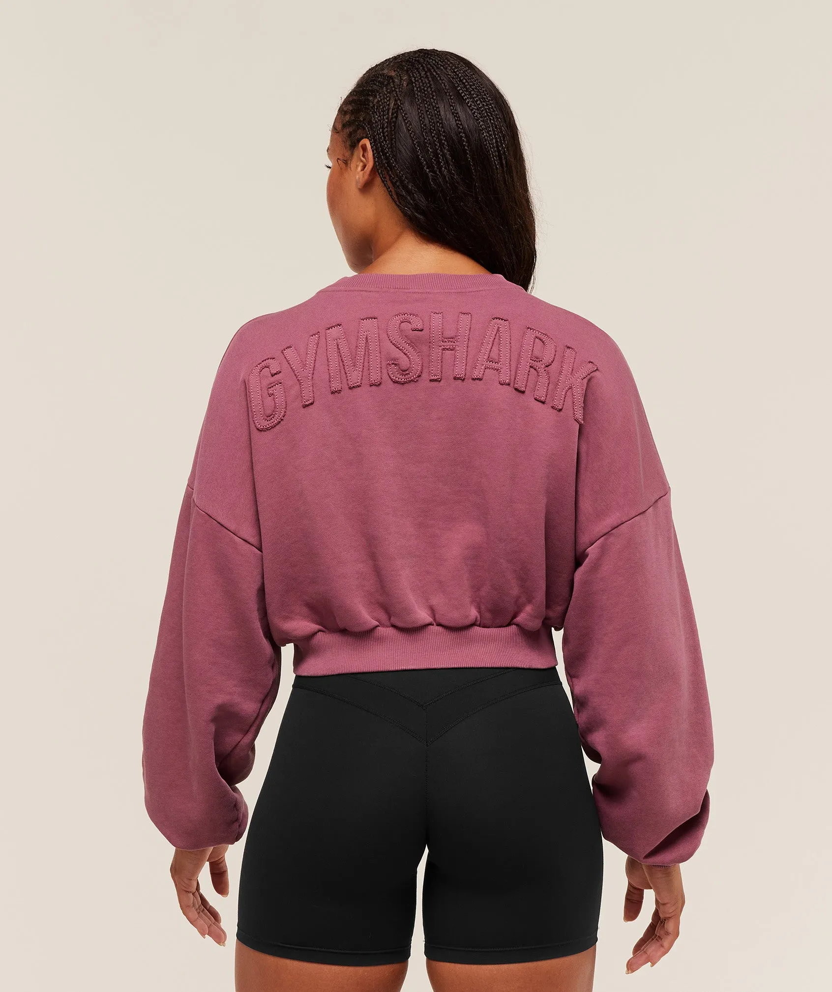 Gymshark Power Washed Sweat Top - Reset Pink/Acid Wash Small Ball sold by Gymshark