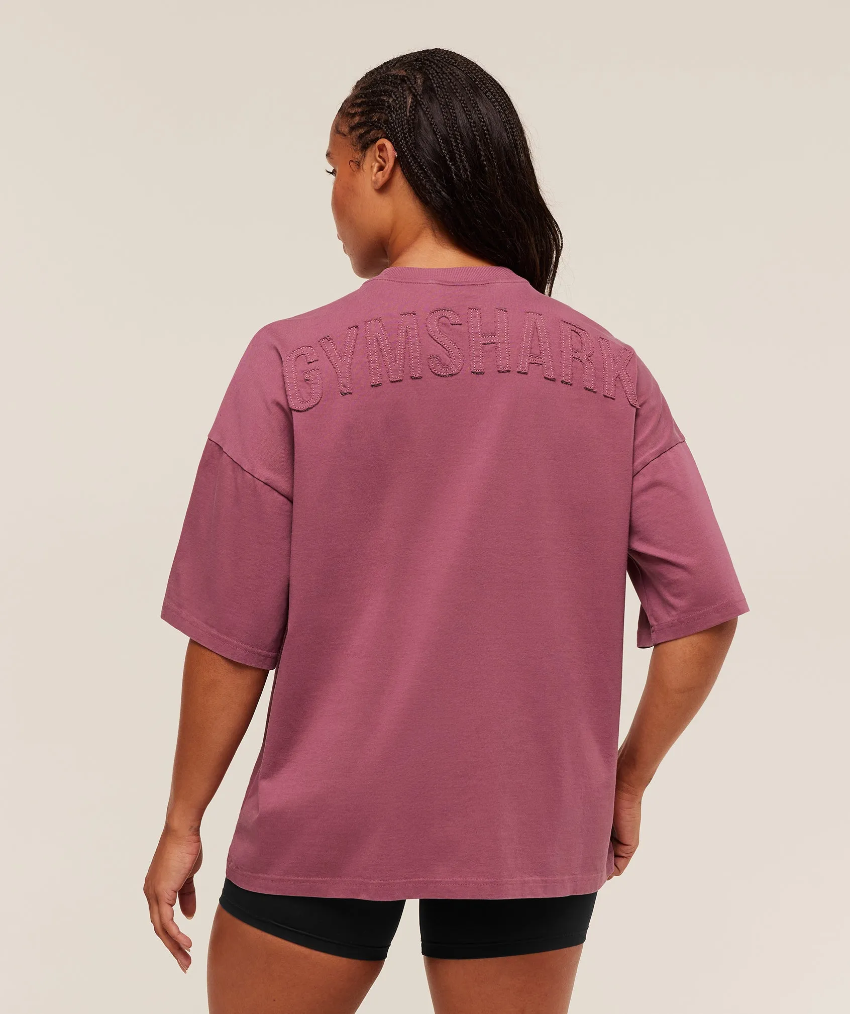 Gymshark Power Washed Oversized T-Shirt - Reset Pink/Acid Wash Small Ball sold by Gymshark