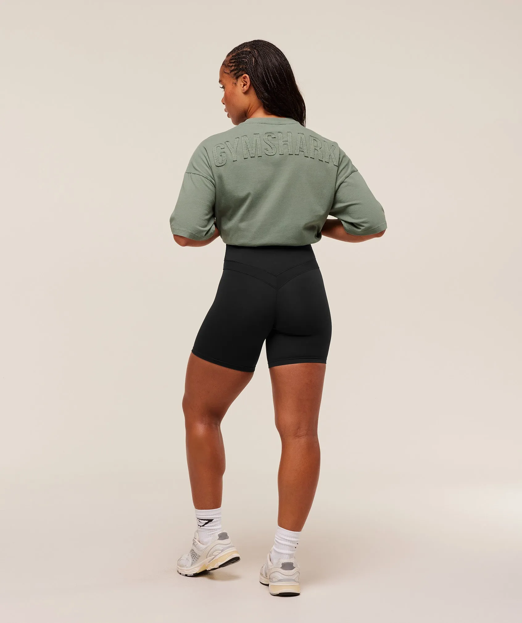 Gymshark Power Washed Oversized T-Shirt - Unit Green/Acid Wash Small Ball sold by Gymshark product image thumbnail 4