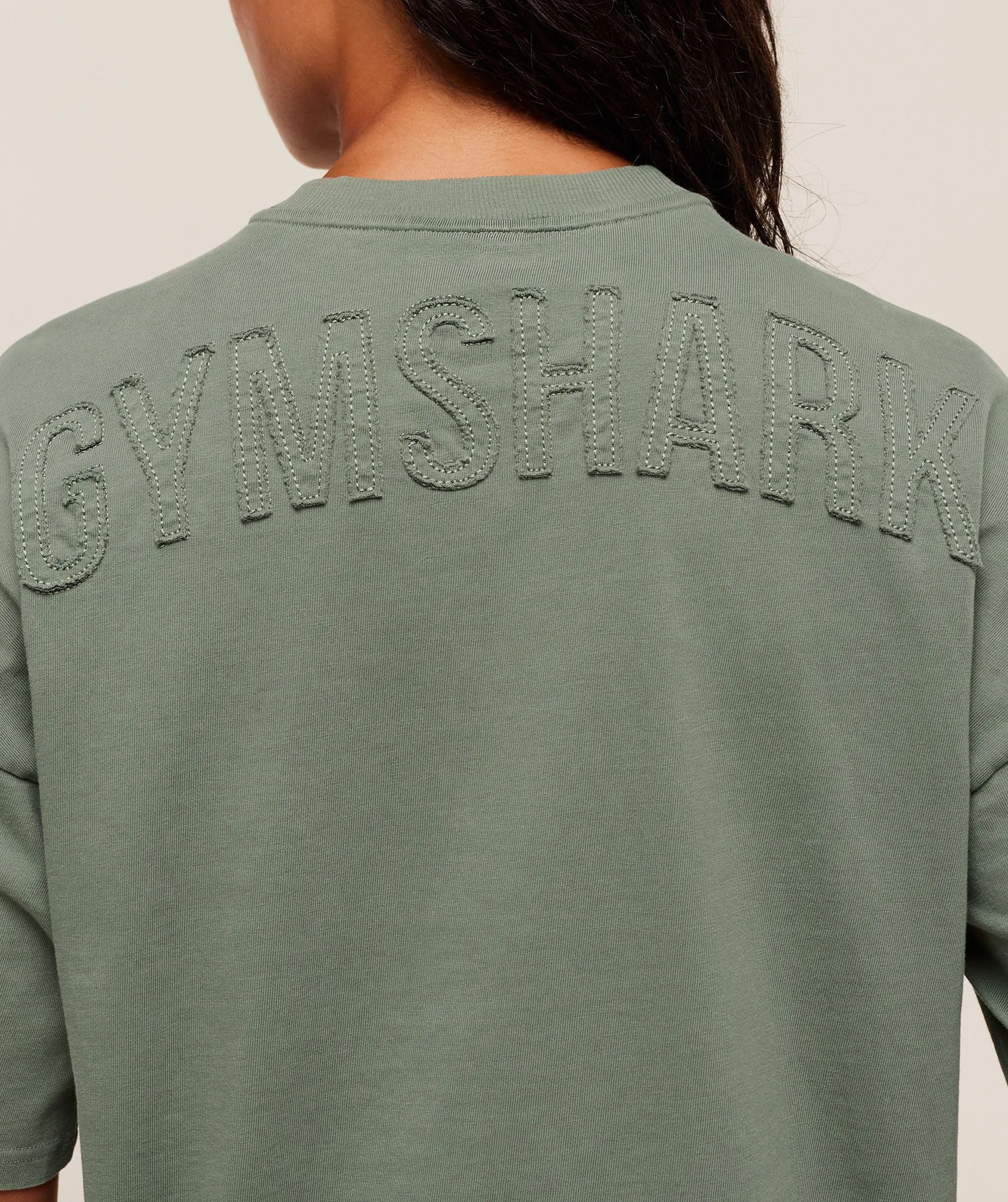 Gymshark Power Washed Oversized T-Shirt - Unit Green/Acid Wash Small Ball sold by Gymshark product image thumbnail 5