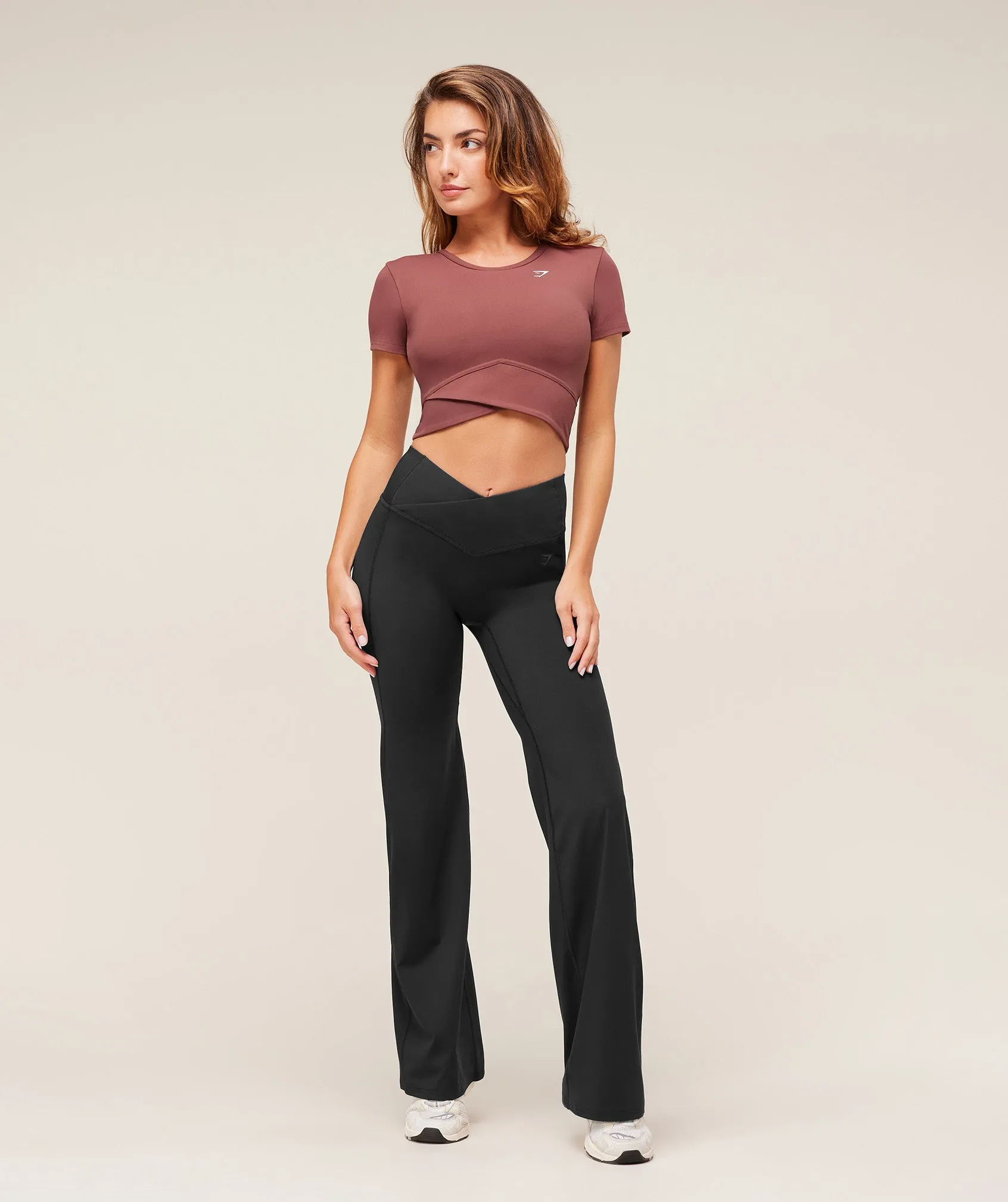 Gymshark Crossover Midi Top with Shelf - Burgundy Brown sold by Gymshark product image thumbnail 4