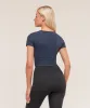 Gymshark Crossover Midi Top with Shelf - Heavy Blue sold by Gymshark