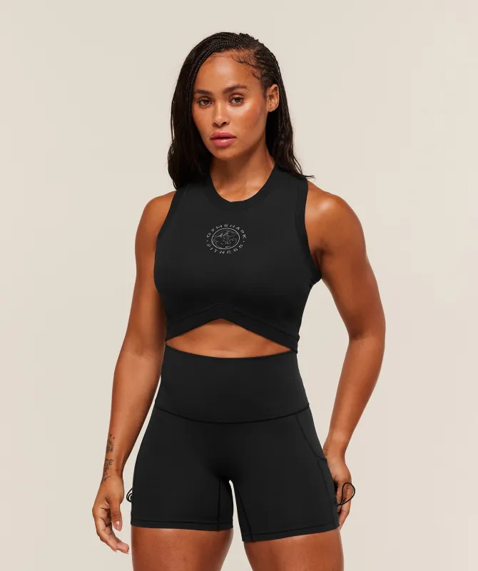 Gymshark Legacy Sleeveless Crop Top - Black sold by Gymshark