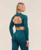 Gymshark Adapt Animal Long Sleeve Crop Top - Navy/Brand Blue sold by Gymshark