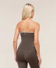 Gymshark Piping Bandeau With Shelf - Walnut Brown/Chestnut Pink/Soft White sold by Gymshark