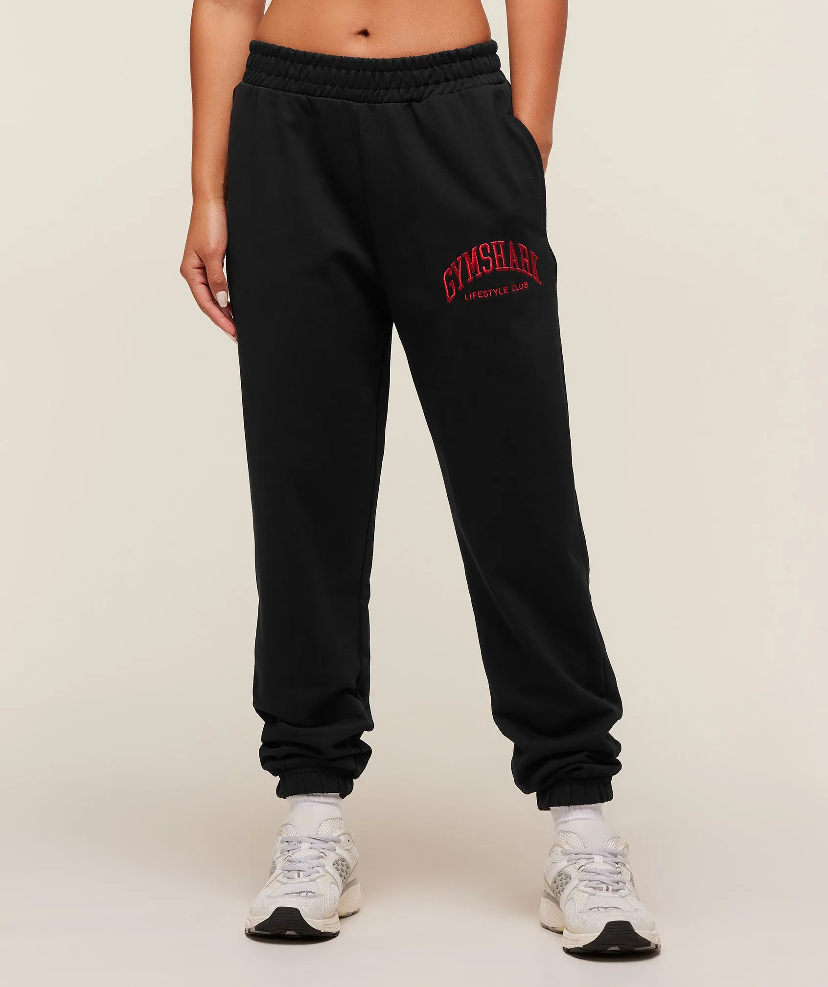 Gymshark Collegiate Graphic Joggers - Black sold by Gymshark
