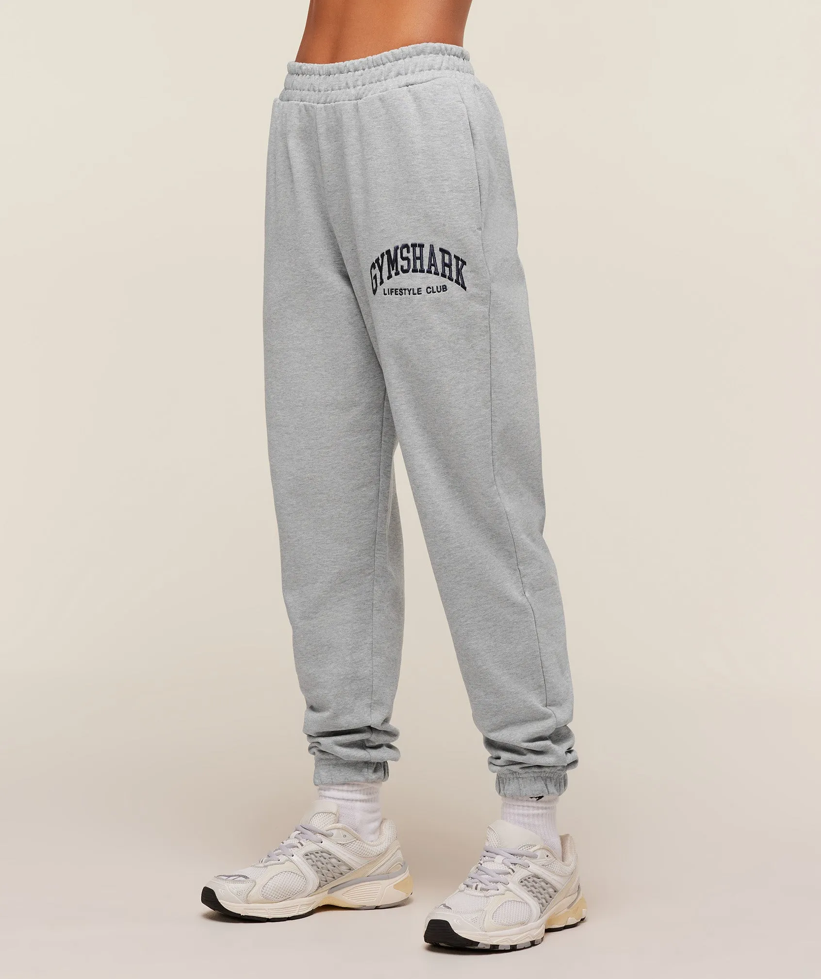 Gymshark Collegiate Graphic Joggers - Light Grey Core Marl sold by Gymshark