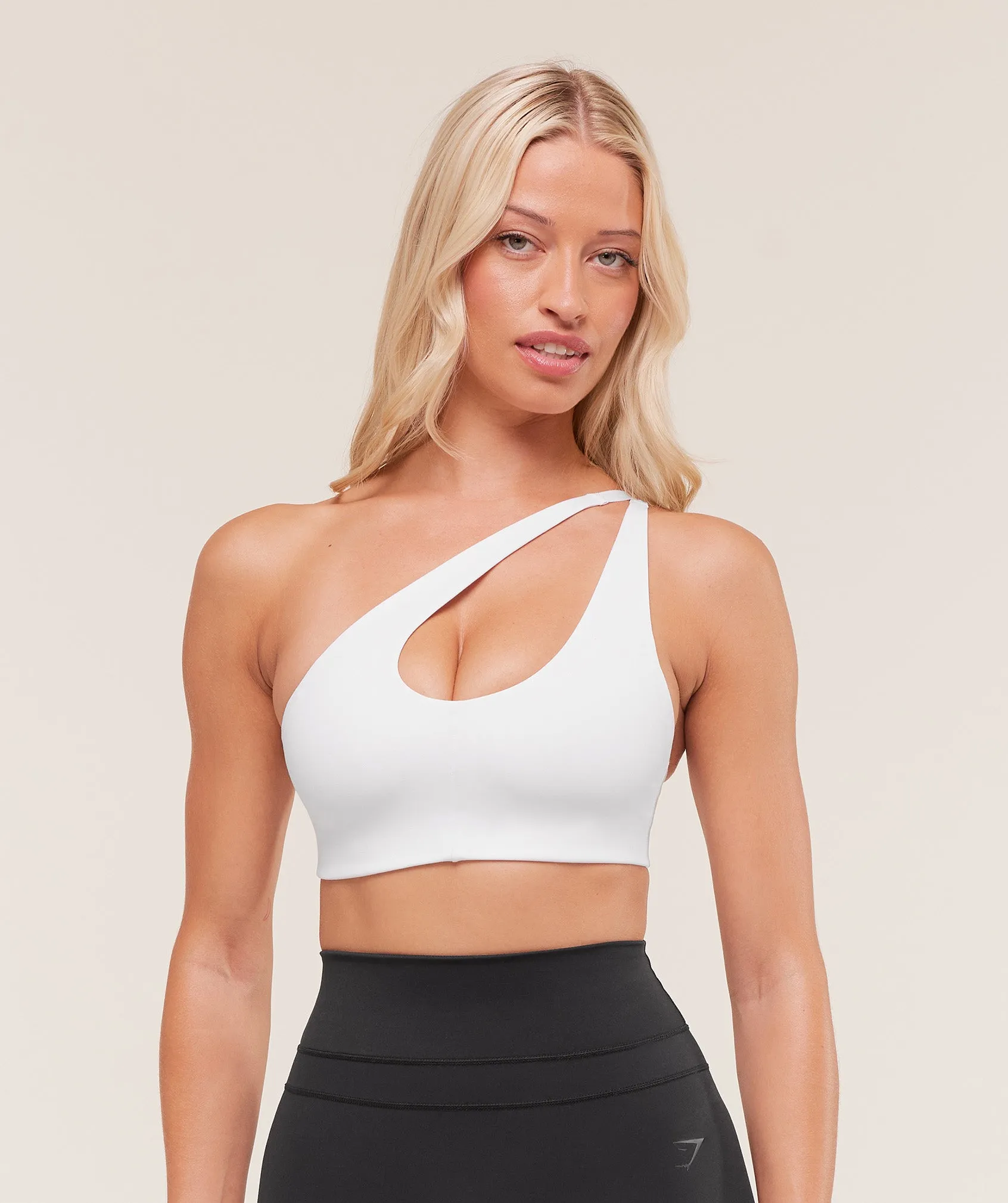 Gymshark One Shoulder Sports Bra - White sold by Gymshark