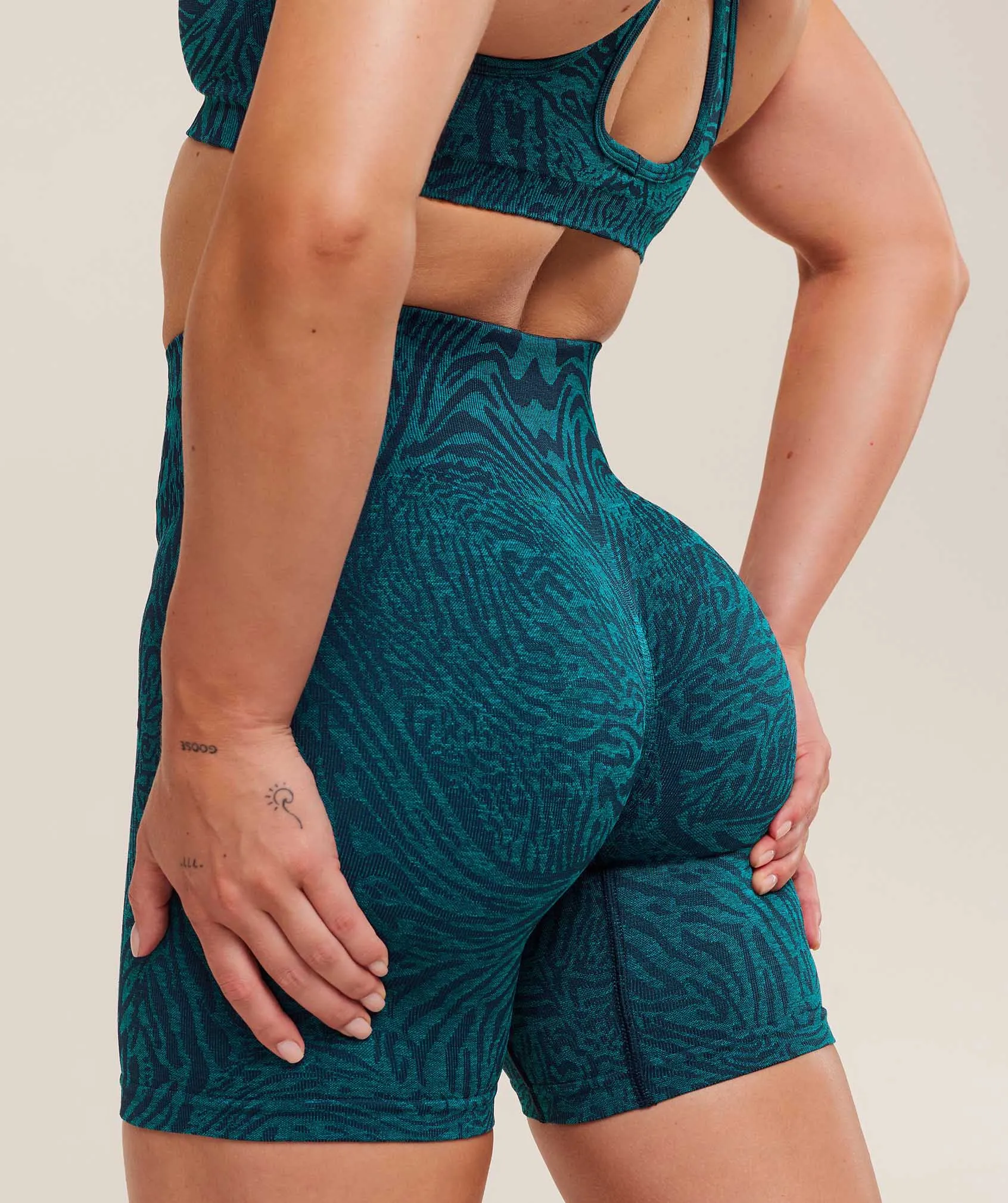 Gymshark Adapt Animal Seamless Shorts - Navy/Brand Blue sold by Gymshark product image thumbnail 5