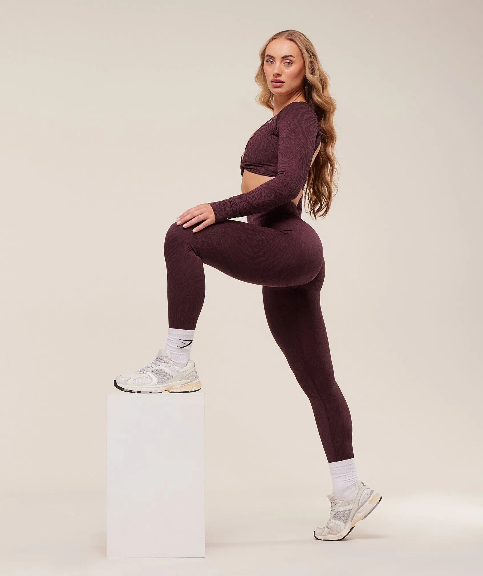 Gymshark Adapt Animal Seamless Leggings - Cherry Purple/Reset Pink sold by Gymshark product image thumbnail 4