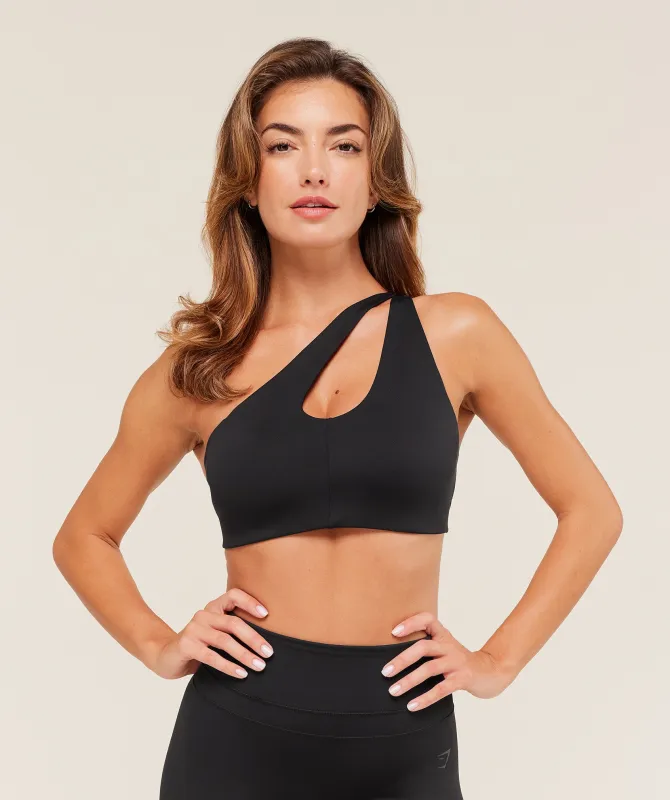 Gymshark One Shoulder Sports Bra - Black sold by Gymshark