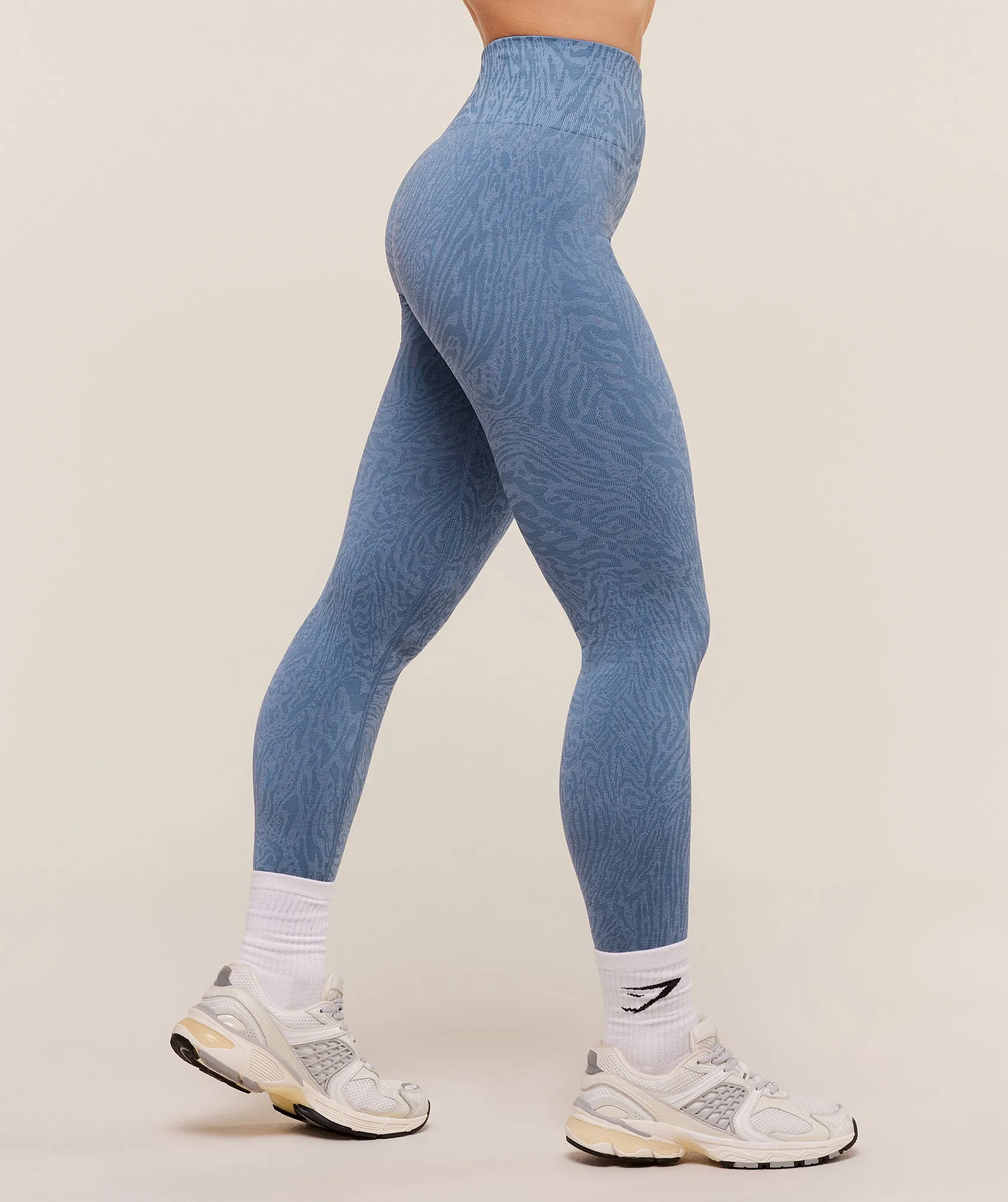 Gymshark Adapt Animal Seamless Leggings - Worn Blue/Peri Blue sold by Gymshark product image thumbnail 3
