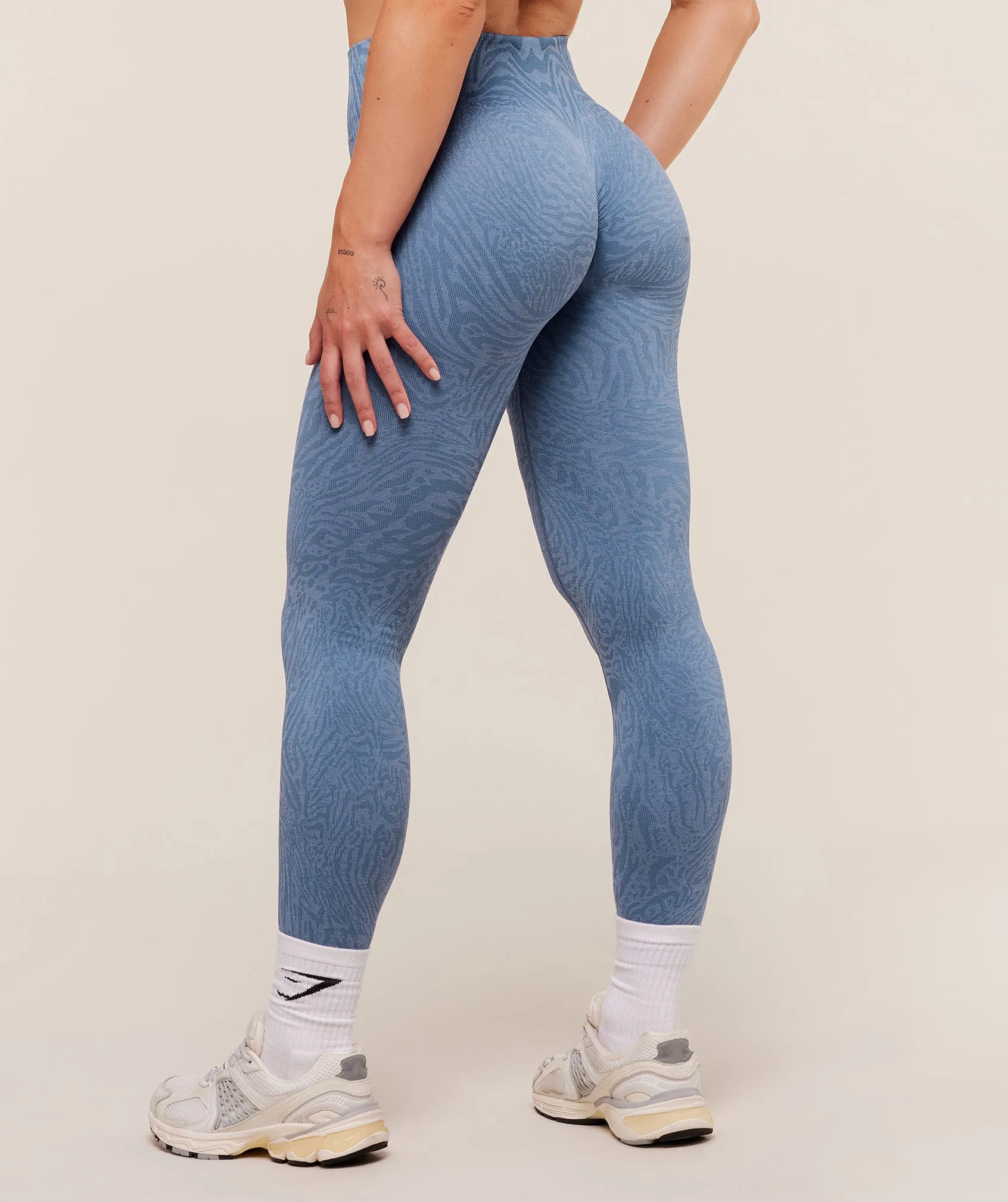 Gymshark Adapt Animal Seamless Leggings - Worn Blue/Peri Blue sold by Gymshark product image thumbnail 2