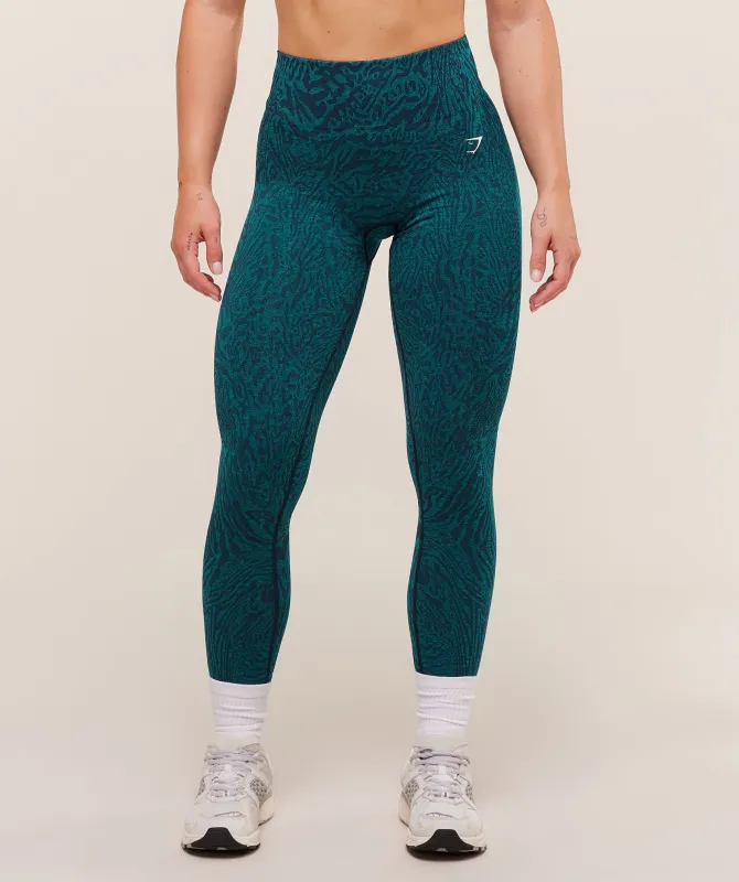 Gymshark Adapt Animal Seamless Leggings - Navy/Brand Blue sold by Gymshark