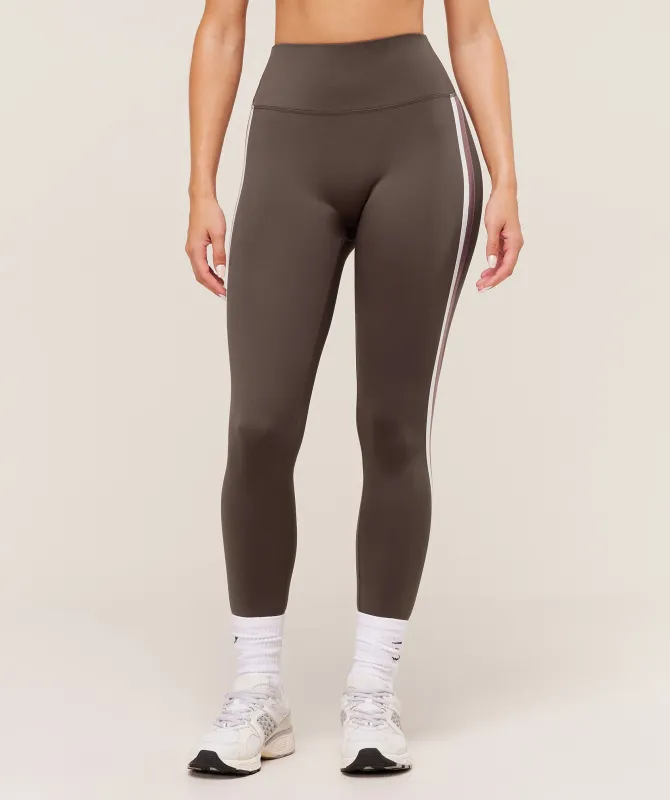 Gymshark Piping Legging - Walnut Brown/Chestnut Pink/Soft White sold by Gymshark