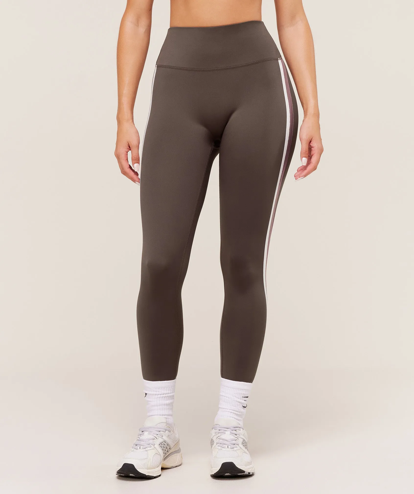 Gymshark Piping Legging - Walnut Brown/Chestnut Pink/Soft White sold by Gymshark