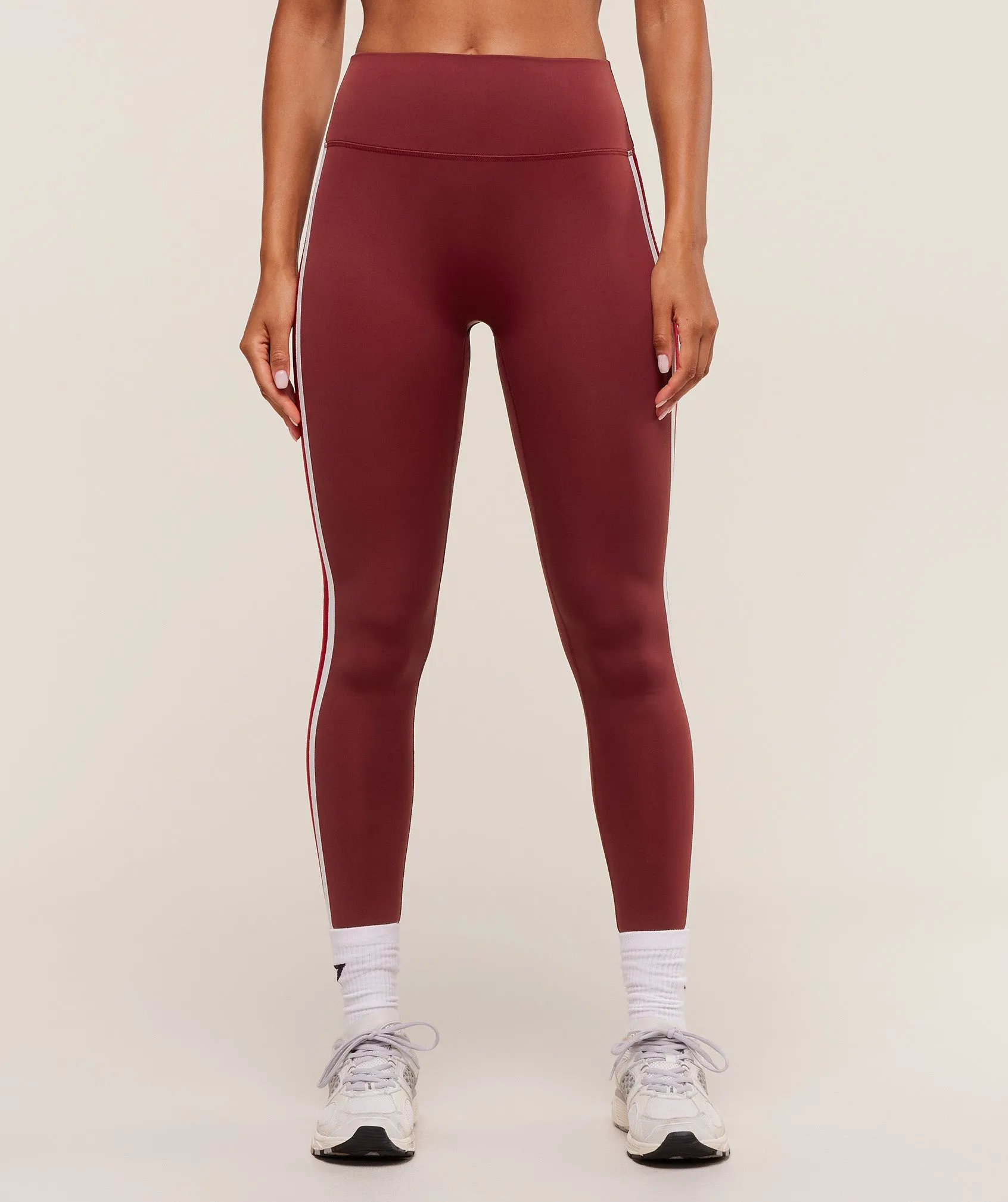 Gymshark Piping Legging - Sets Red/Carmine Red/Soft White sold by Gymshark