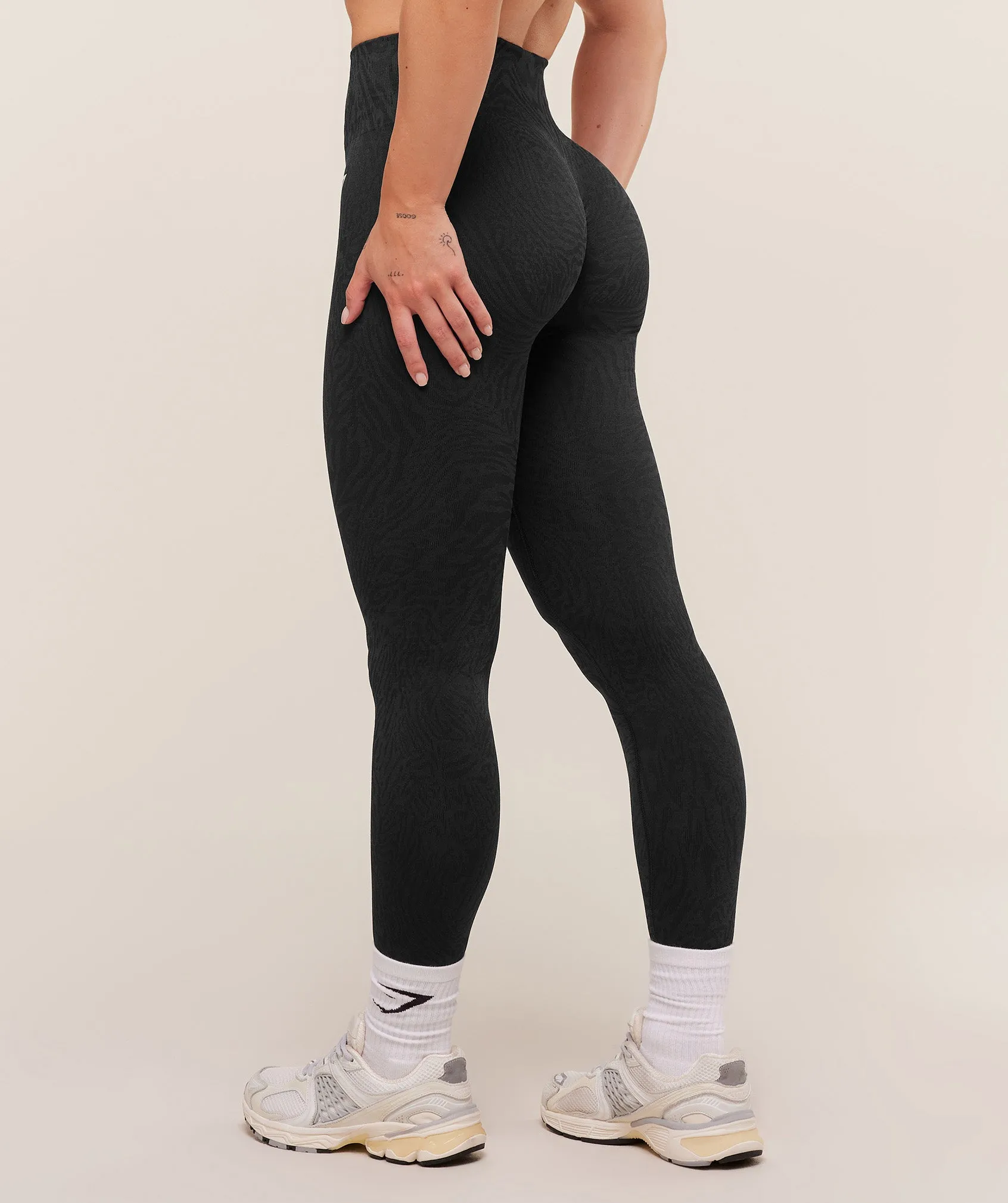Gymshark Adapt Animal Seamless Leggings - Black/Asphalt Grey sold by Gymshark product image thumbnail 2