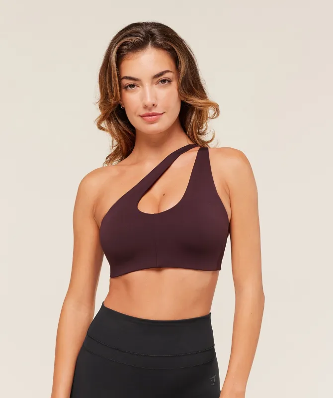 Gymshark One Shoulder Sports Bra - Cherry Purple sold by Gymshark