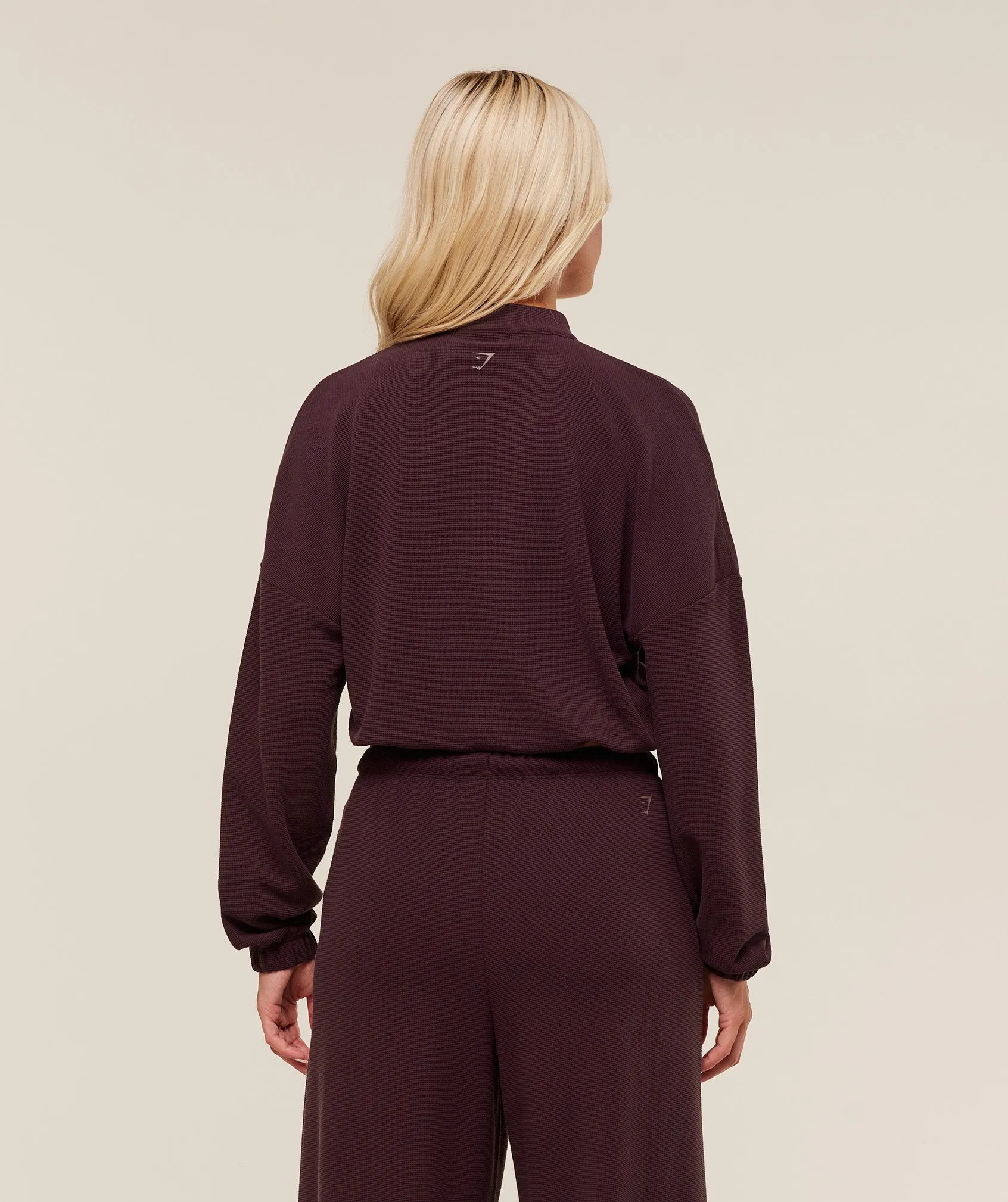 Gymshark Waffle Midi Zip Up Jacket - Cherry Purple sold by Gymshark product image thumbnail 2