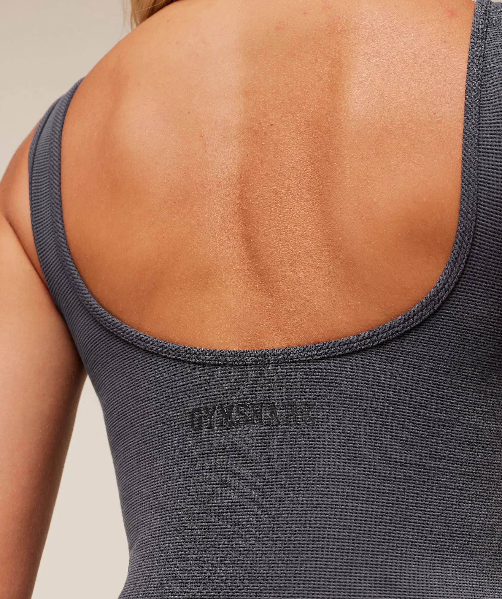 Gymshark Waffle Cropped Tank - Onyx Grey sold by Gymshark product image thumbnail 5
