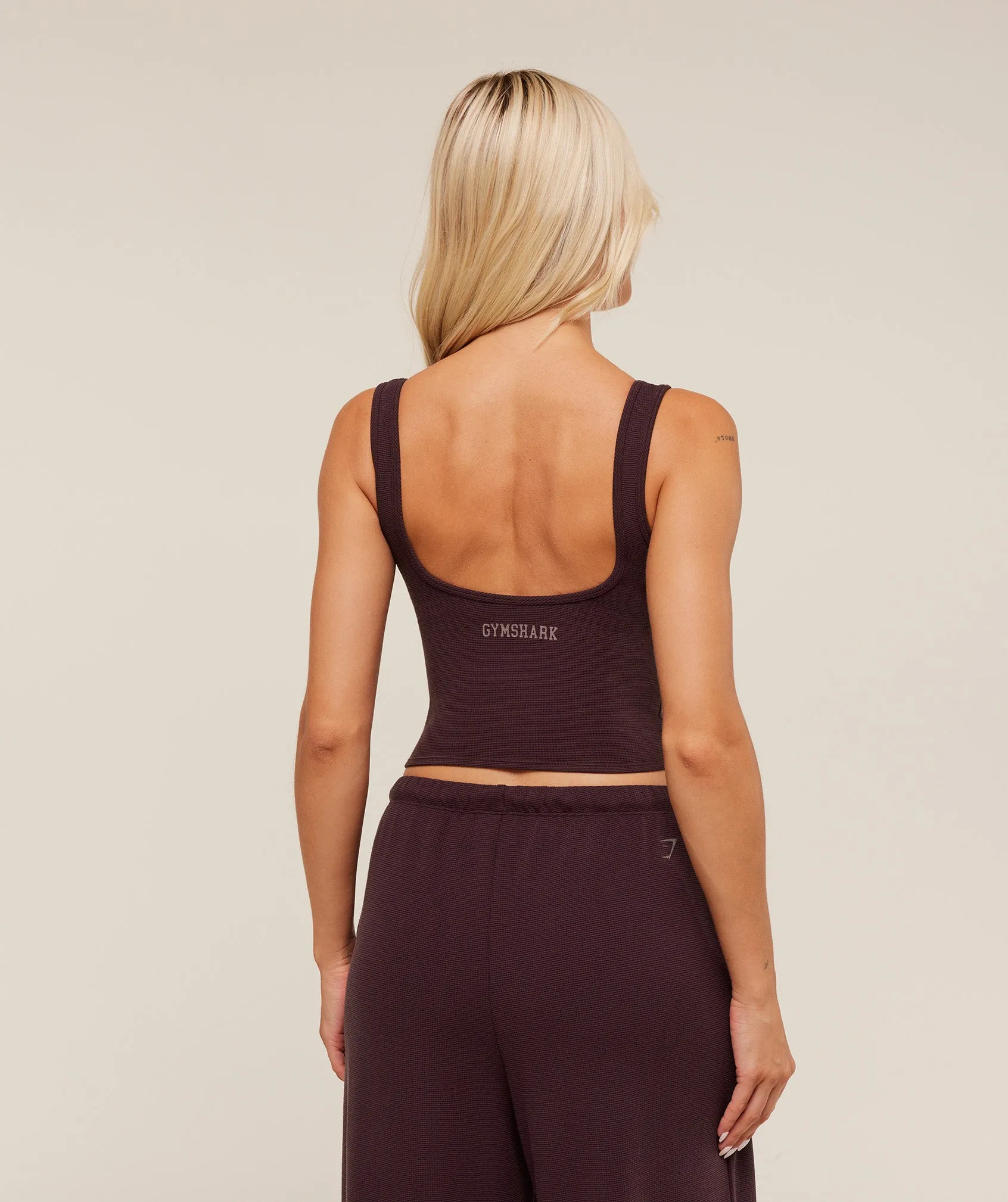 Gymshark Waffle Cropped Tank - Cherry Purple sold by Gymshark product image thumbnail 2