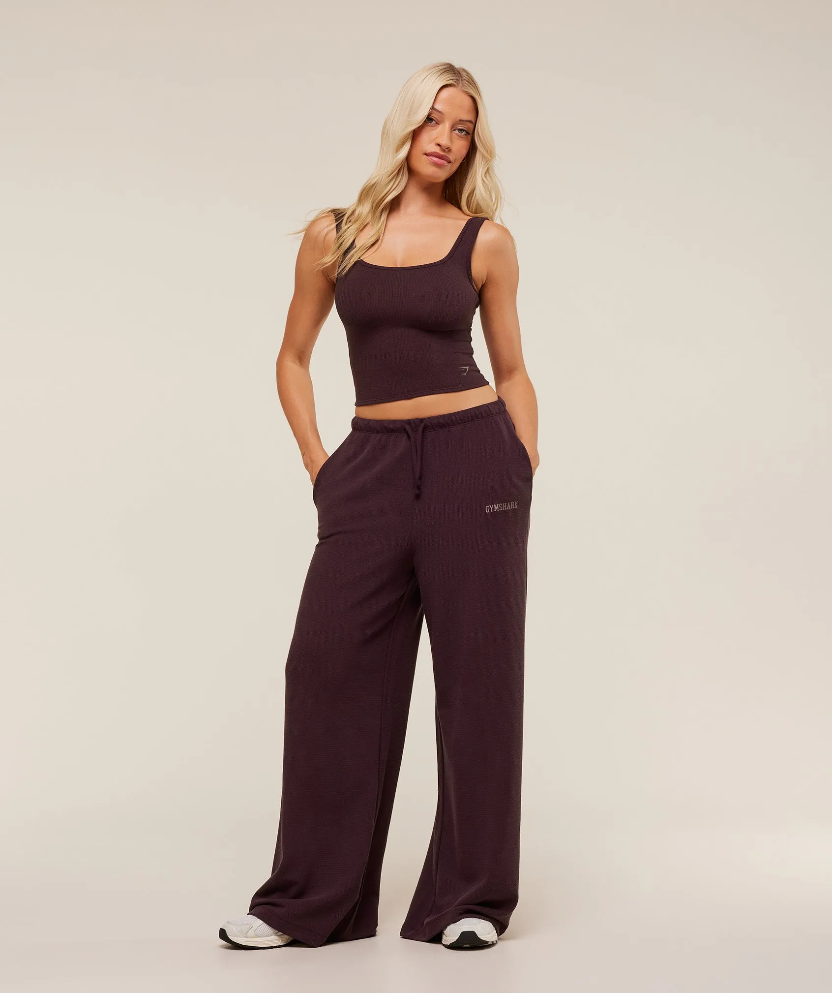 Gymshark Waffle Cropped Tank - Cherry Purple sold by Gymshark product image thumbnail 4