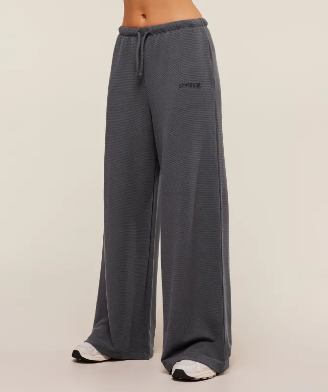 Gymshark Waffle Wide Leg Pants - Onyx Grey sold by Gymshark