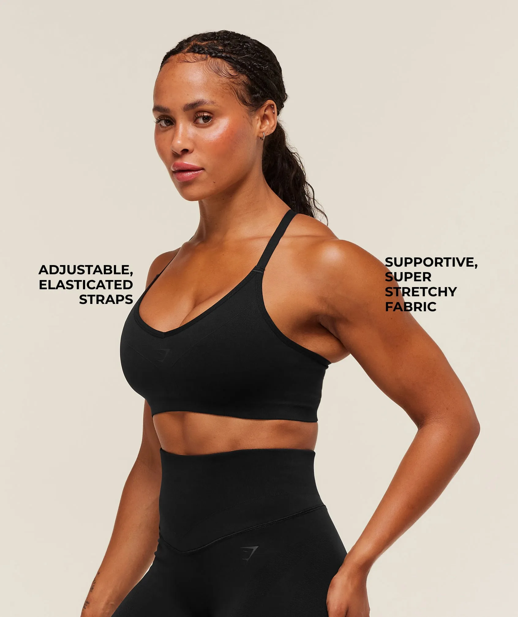 Gymshark Activate Seamless Bralette - Black sold by Gymshark product image thumbnail 2