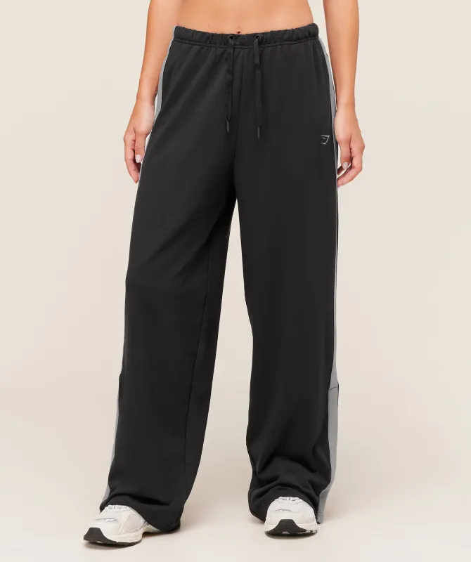 Gymshark Retro Stripe Snap Pant - Black/Medium Grey sold by Gymshark