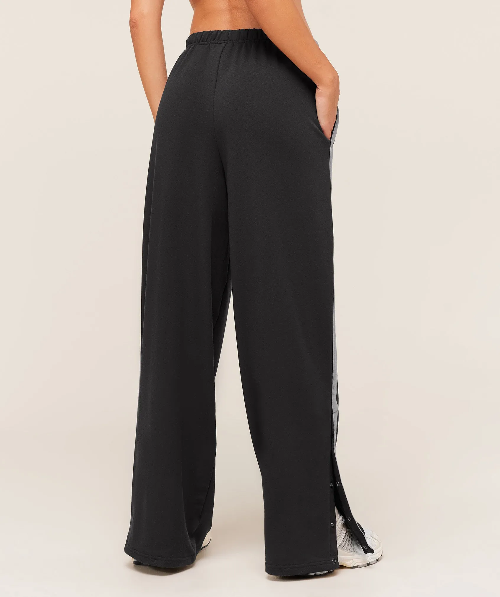 Gymshark Retro Stripe Snap Pants - Black/Medium Grey sold by Gymshark product image thumbnail 3
