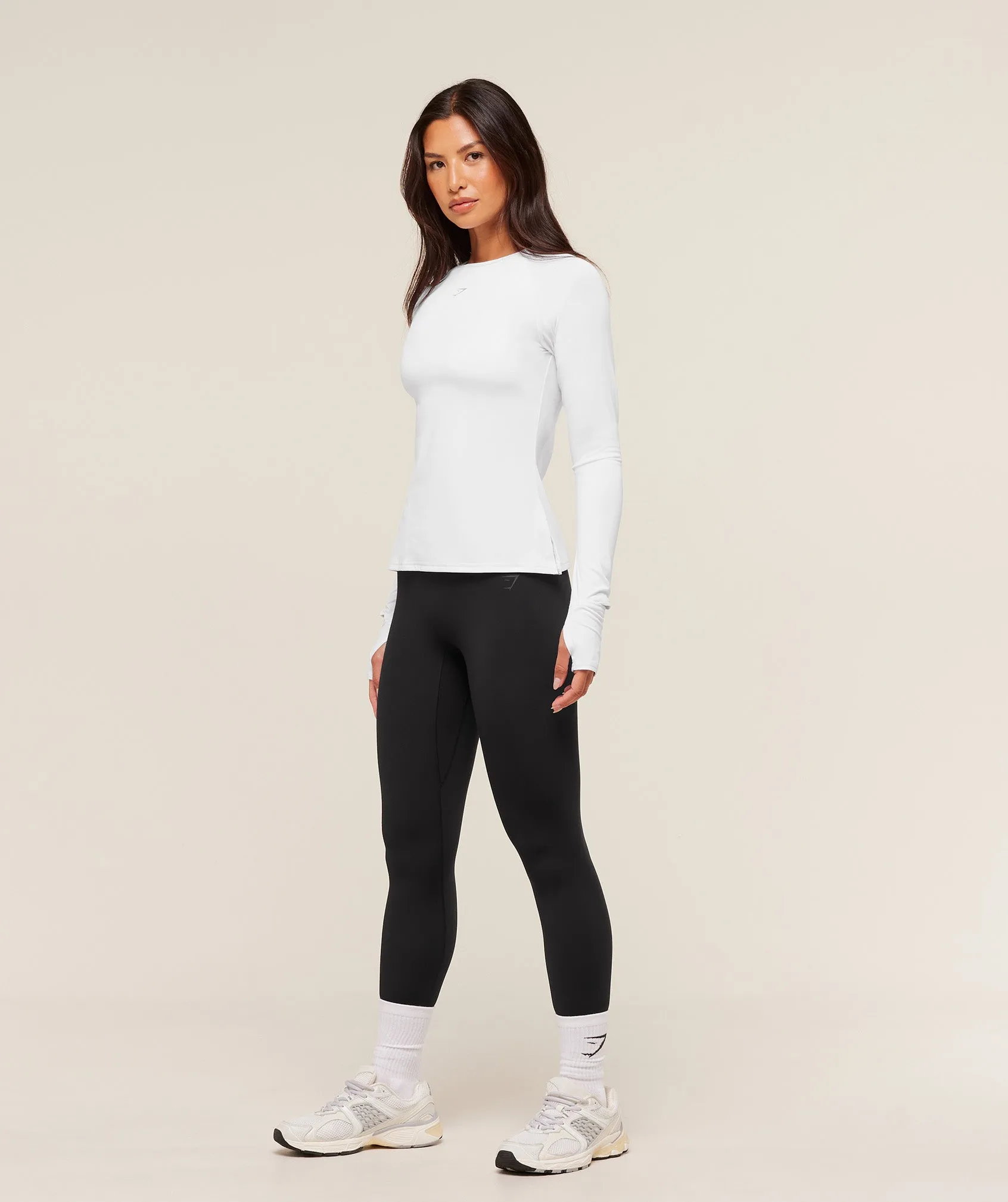 Gymshark Running Long Sleeve Top - White sold by Gymshark product image thumbnail 4