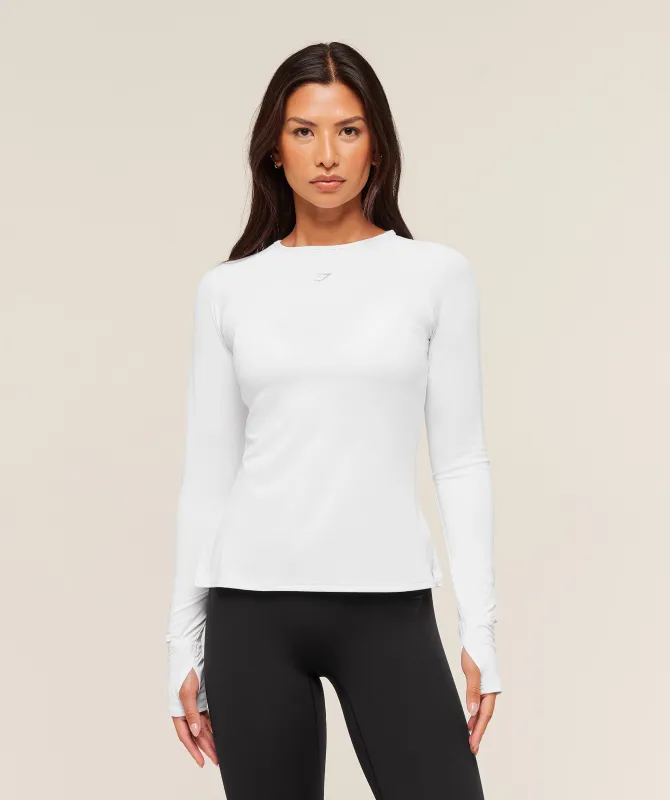 Gymshark Running Long Sleeve Top - White sold by Gymshark