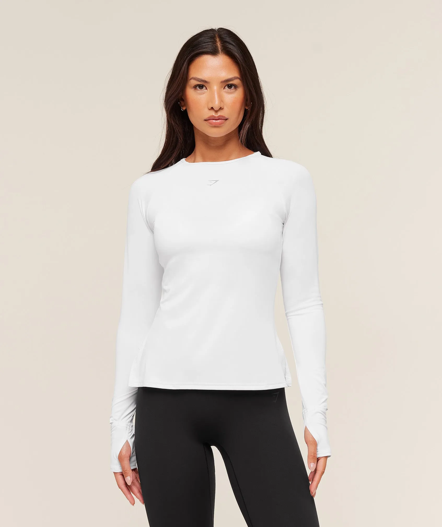 Gymshark Running Long Sleeve Top - White sold by Gymshark