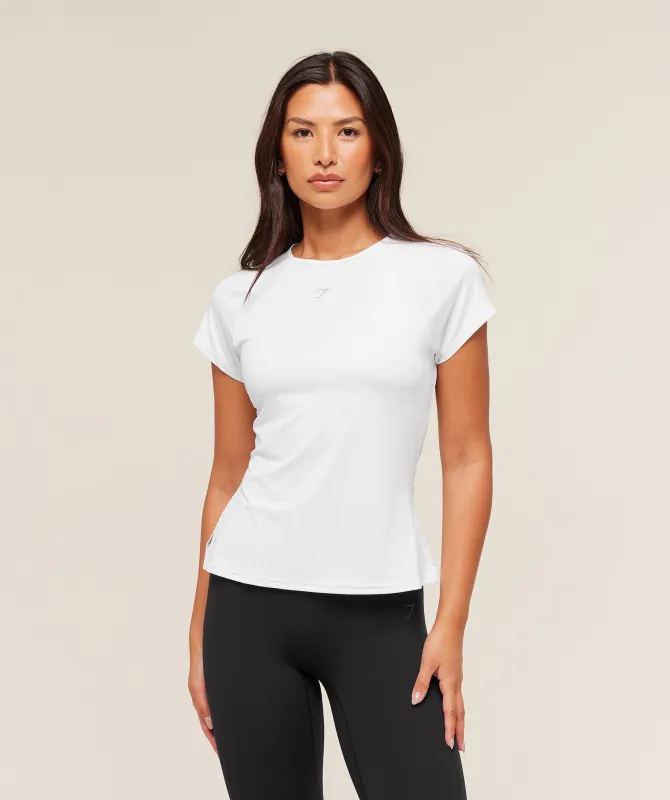 Gymshark Running Back Vent T-Shirt - White sold by Gymshark