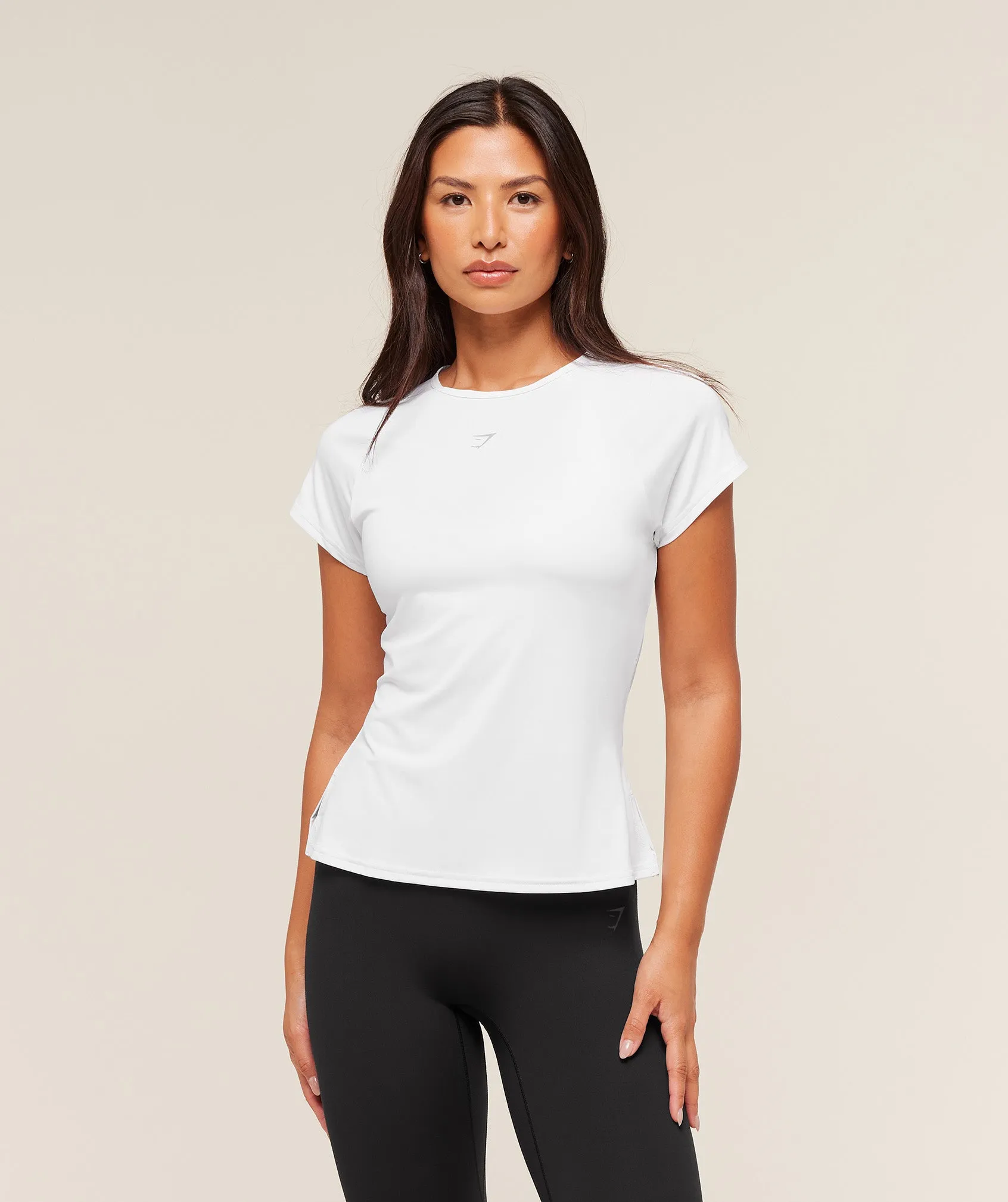 Gymshark Running Back Vent T-Shirt - White sold by Gymshark