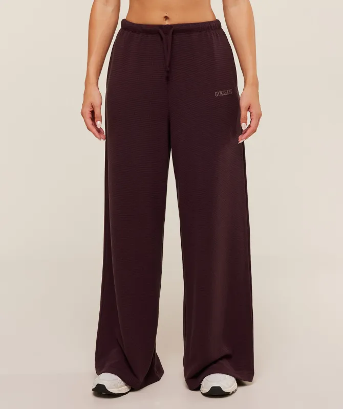 Gymshark Waffle Wide Leg Pants - Cherry Purple sold by Gymshark