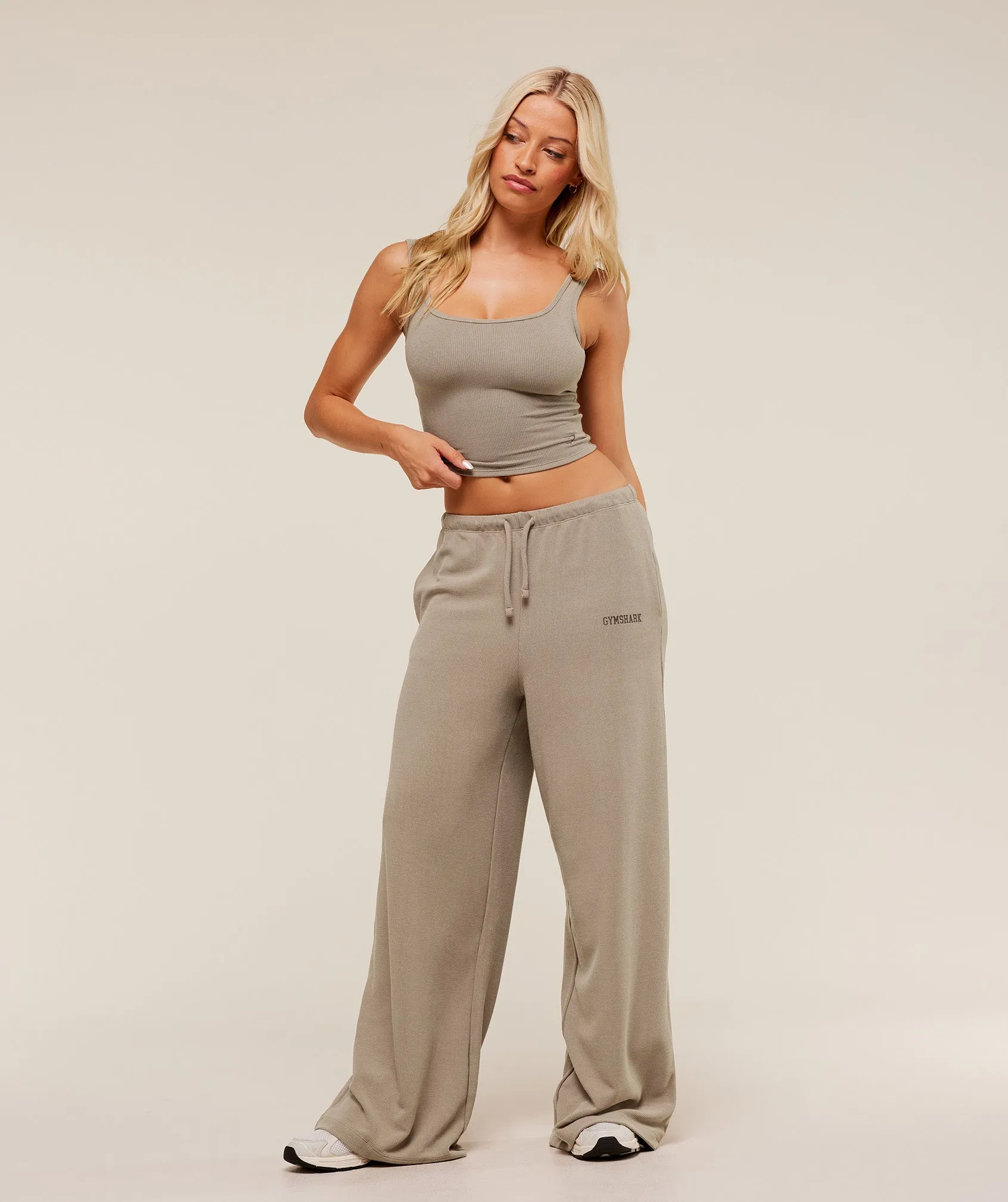 Gymshark Waffle Wide Leg Pants - Lifestyle Brown sold by Gymshark product image thumbnail 4