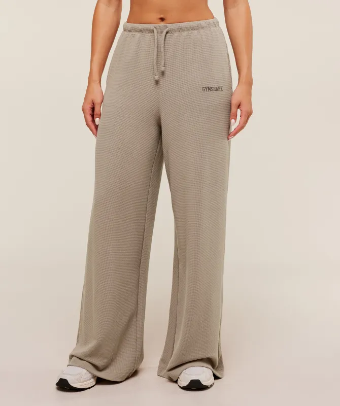 Gymshark Waffle Wide Leg Pants - Lifestyle Brown sold by Gymshark