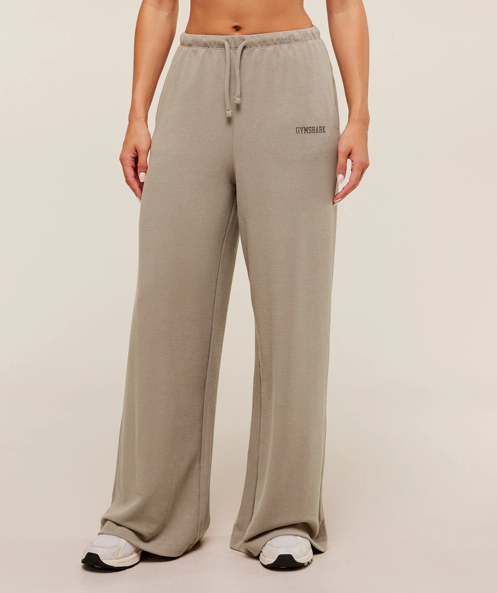 Gymshark Waffle Wide Leg Pants - Lifestyle Brown sold by Gymshark