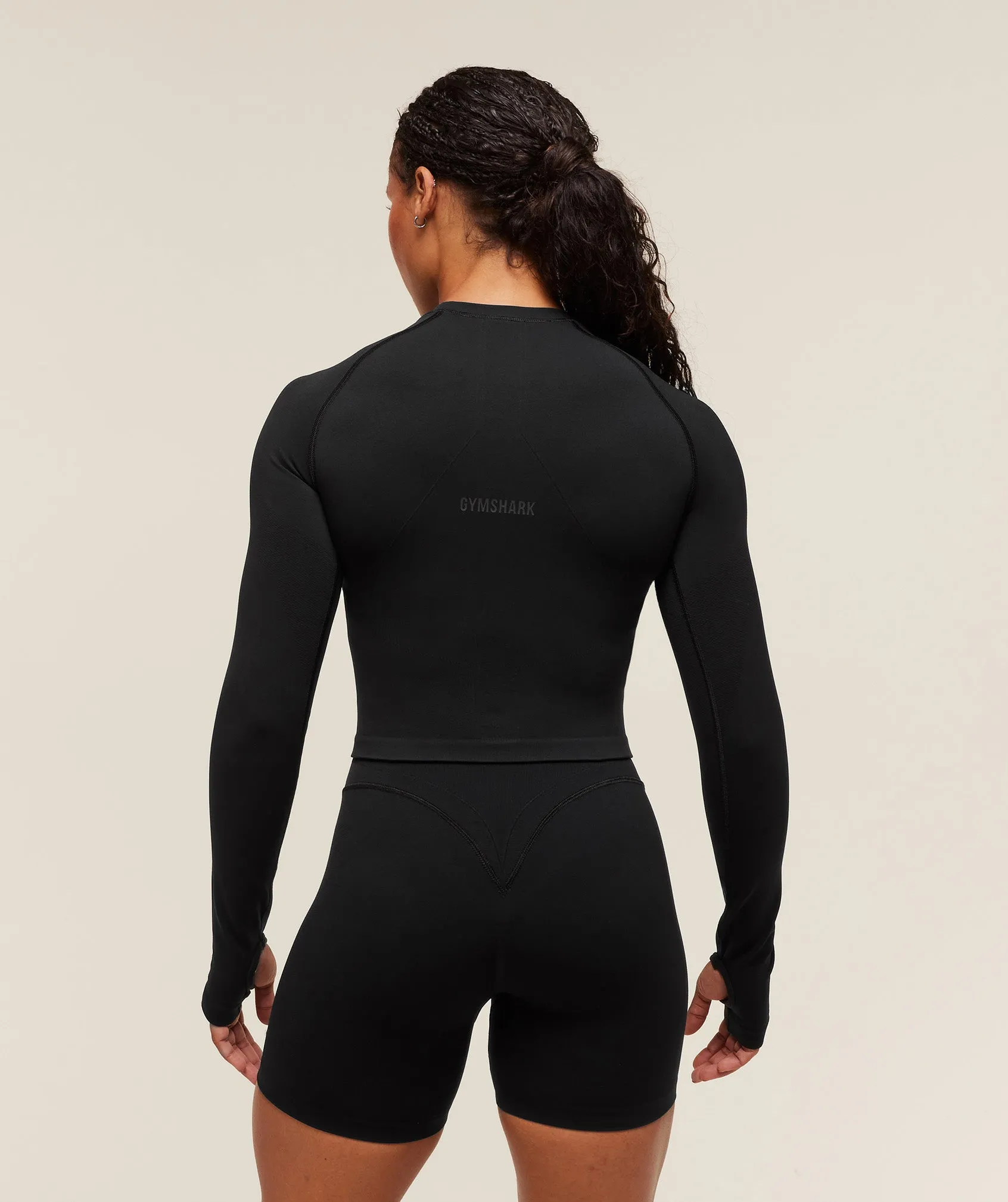 Gymshark Activate Long Sleeve Crop Top - Black sold by Gymshark product image thumbnail 3