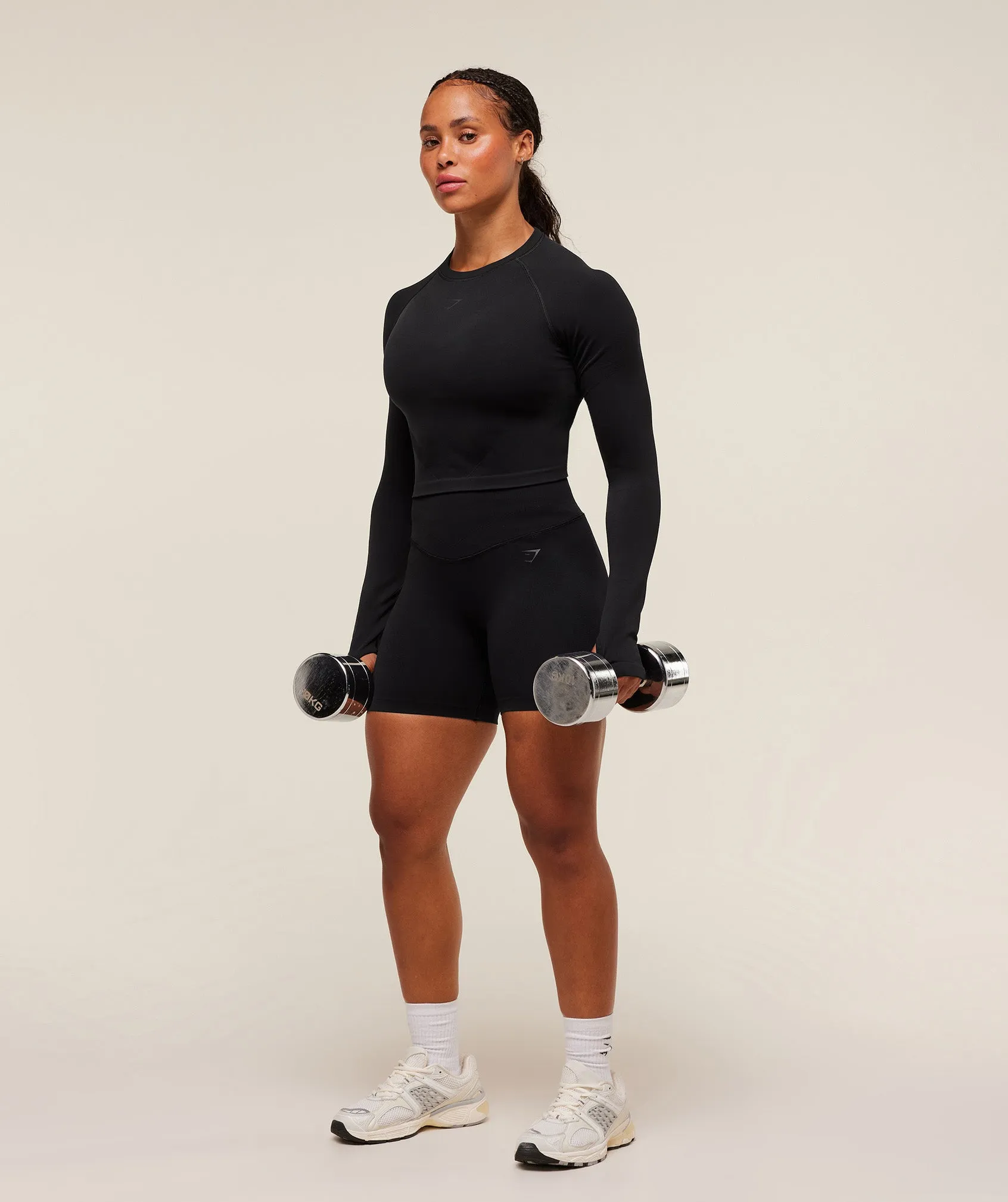 Gymshark Activate Long Sleeve Crop Top - Black sold by Gymshark product image thumbnail 4