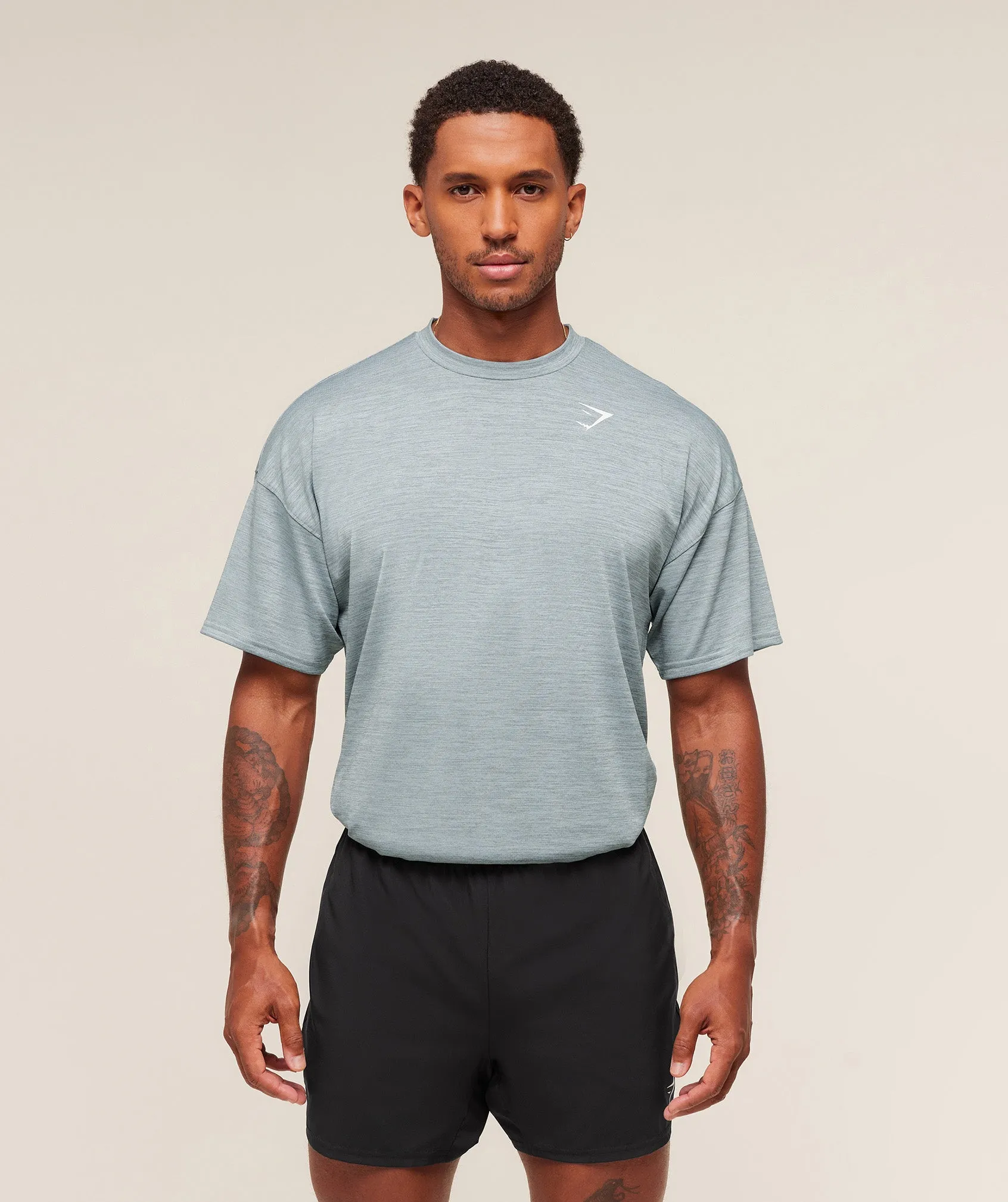 Gymshark Arrival Oversized T-Shirt - Smoke Blue/Denim Grey sold by Gymshark