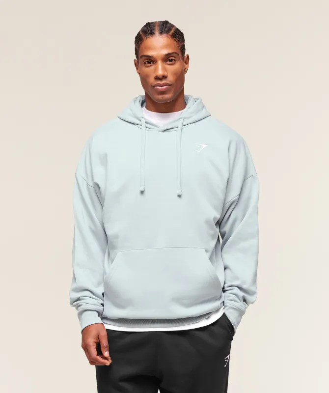 Gymshark Crest Oversized Hoodie - Smoke Blue sold by Gymshark