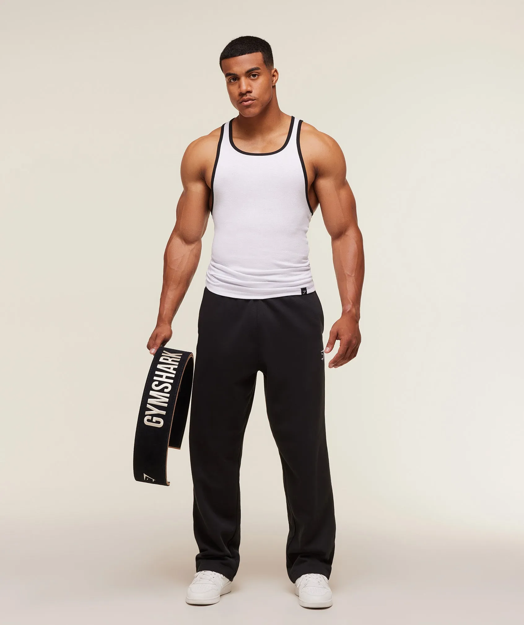 Gymshark Ribbed Tank 1PK - White/Black sold by Gymshark product image thumbnail 4