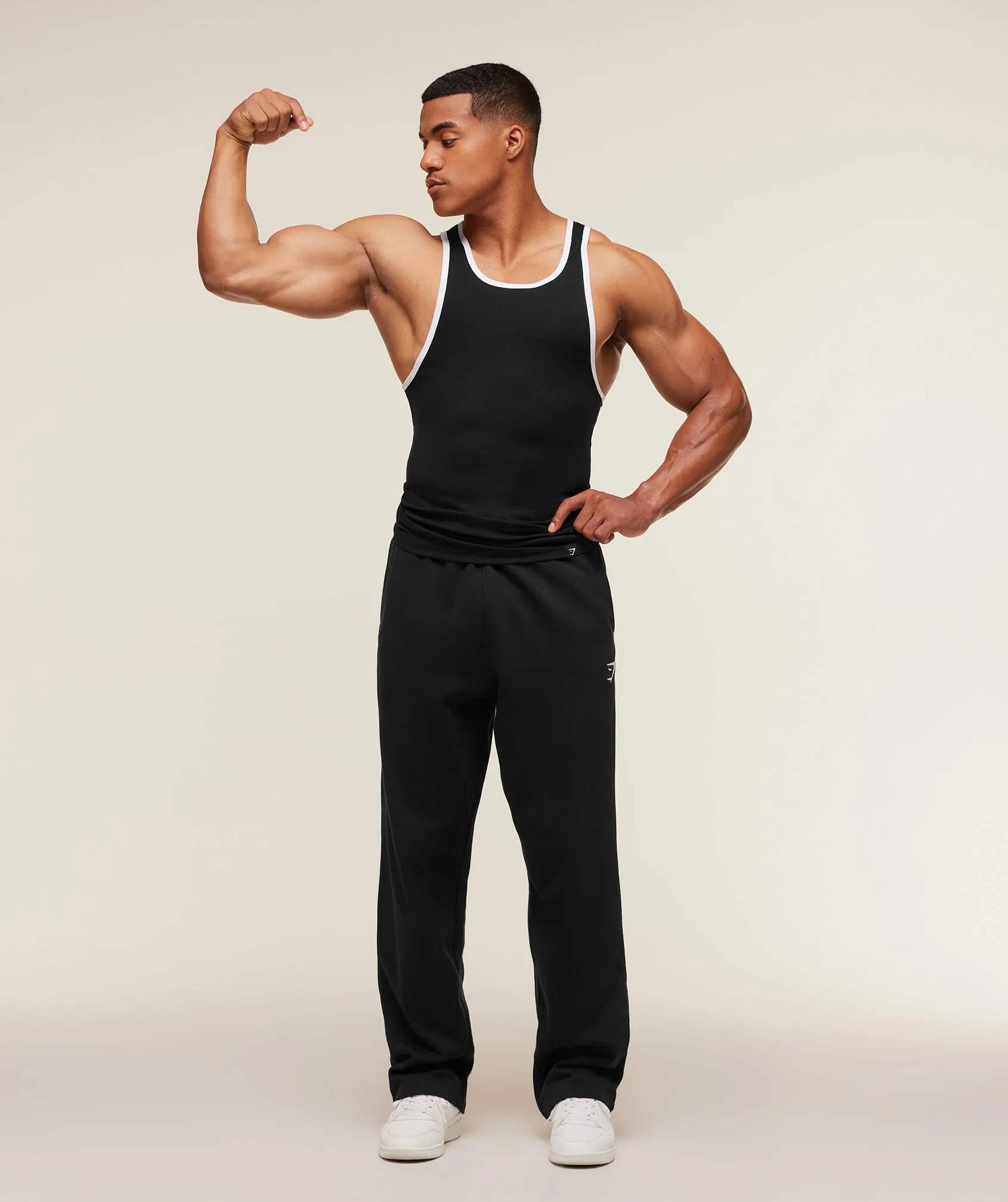 Gymshark Ribbed Tank 1PK - Black/White sold by Gymshark product image thumbnail 4