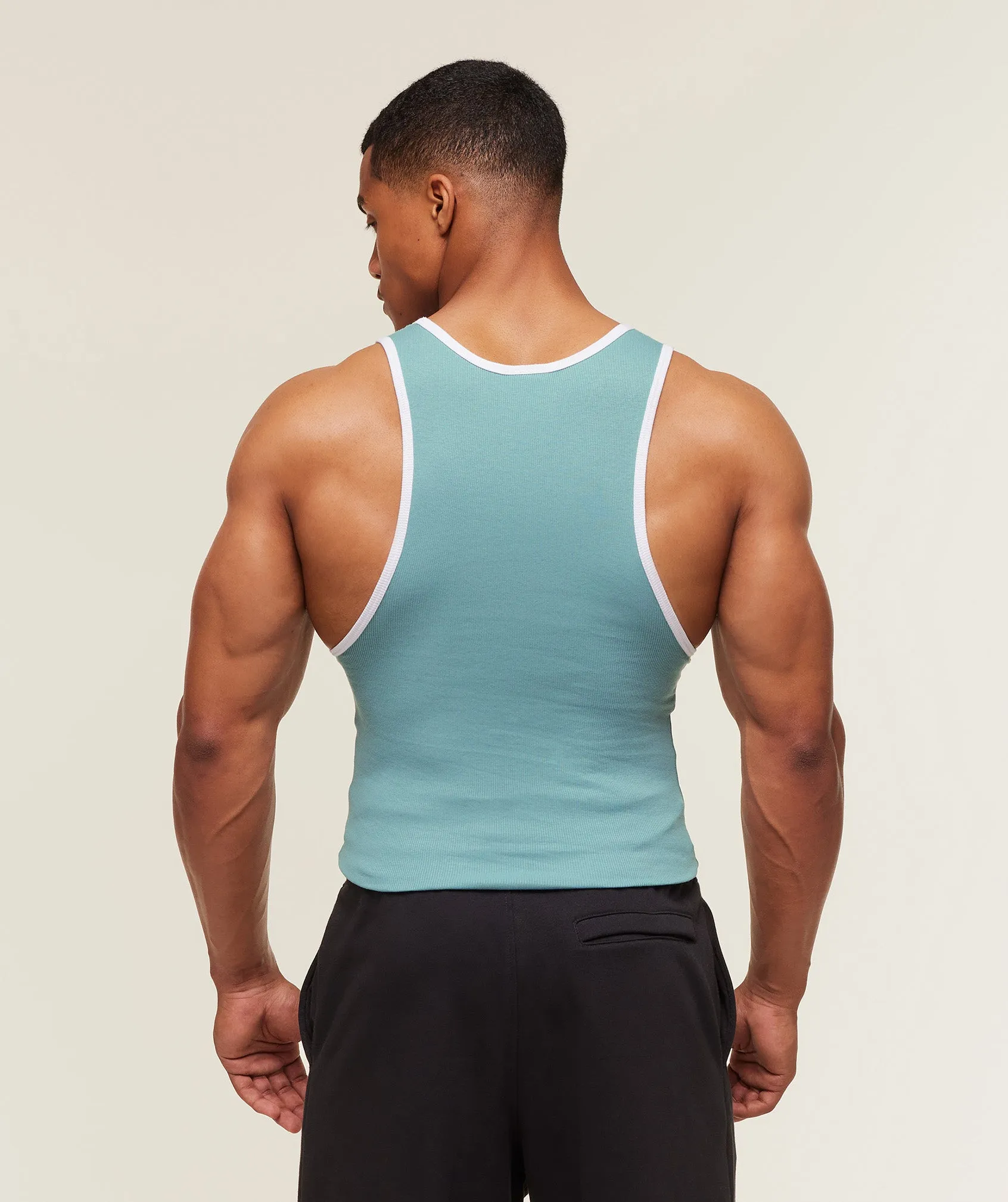 Gymshark Ribbed Tank 1PK - Bench Blue/White sold by Gymshark product image thumbnail 3