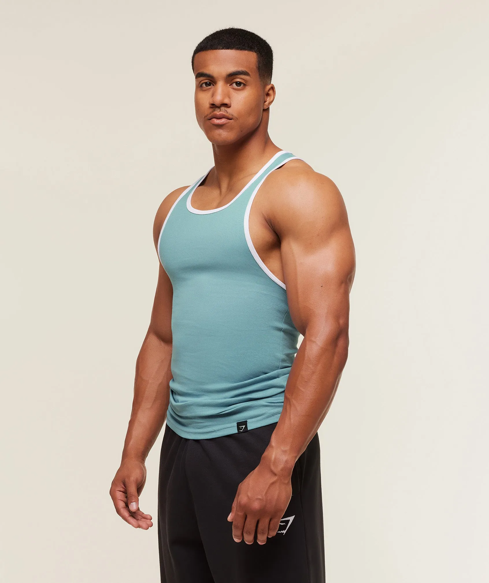 Gymshark Ribbed Tank 1PK - Bench Blue/White sold by Gymshark product image thumbnail 2
